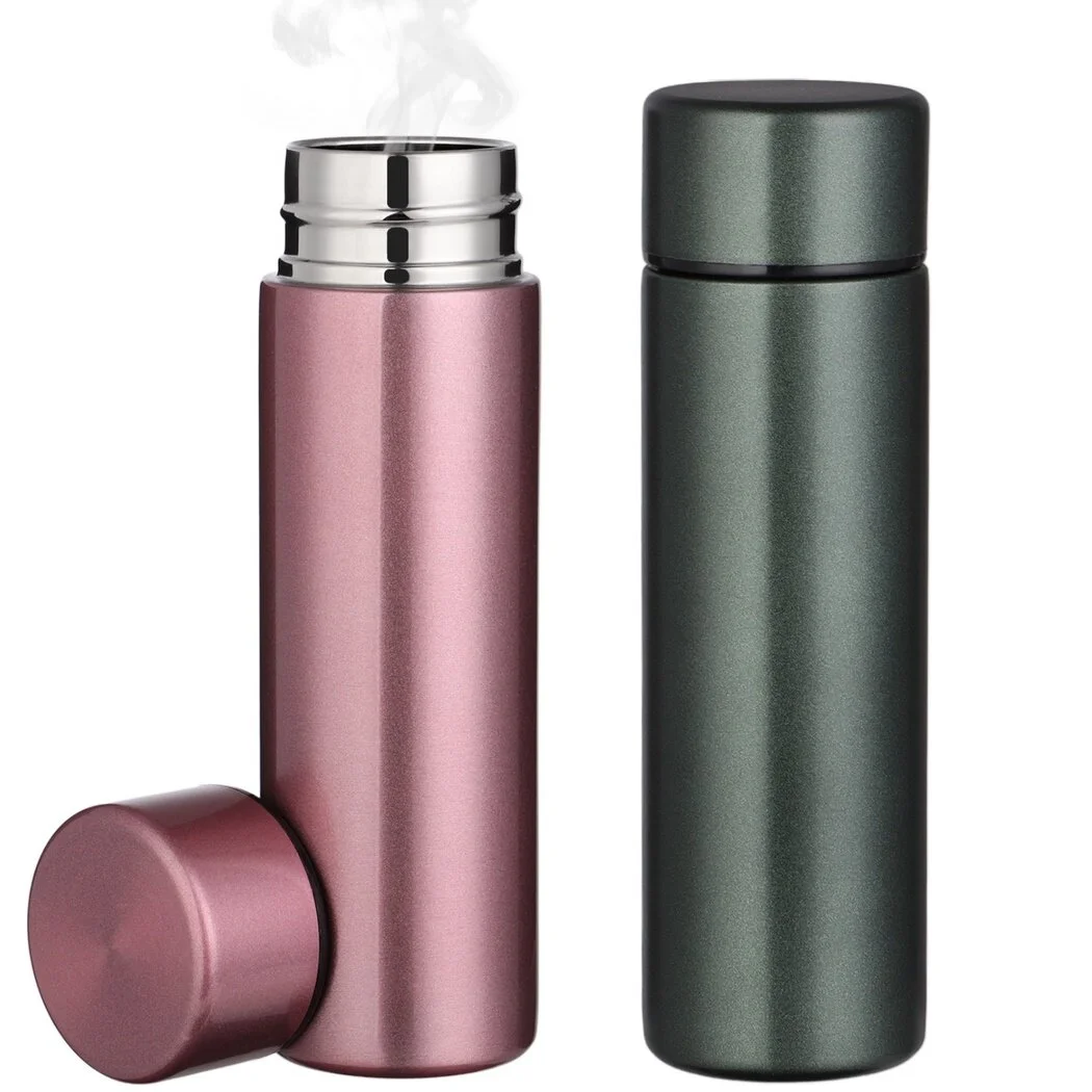 2PCS Mini Water Bottles, 5 Oz Mini Water Flask, Portable Purse Water Bottles, Leak Proof Vacuum Insulated Bottle, Double Wall Stainless Steel Thermal Bottles Keep Drinks Hot and Cold for Coffee Tea