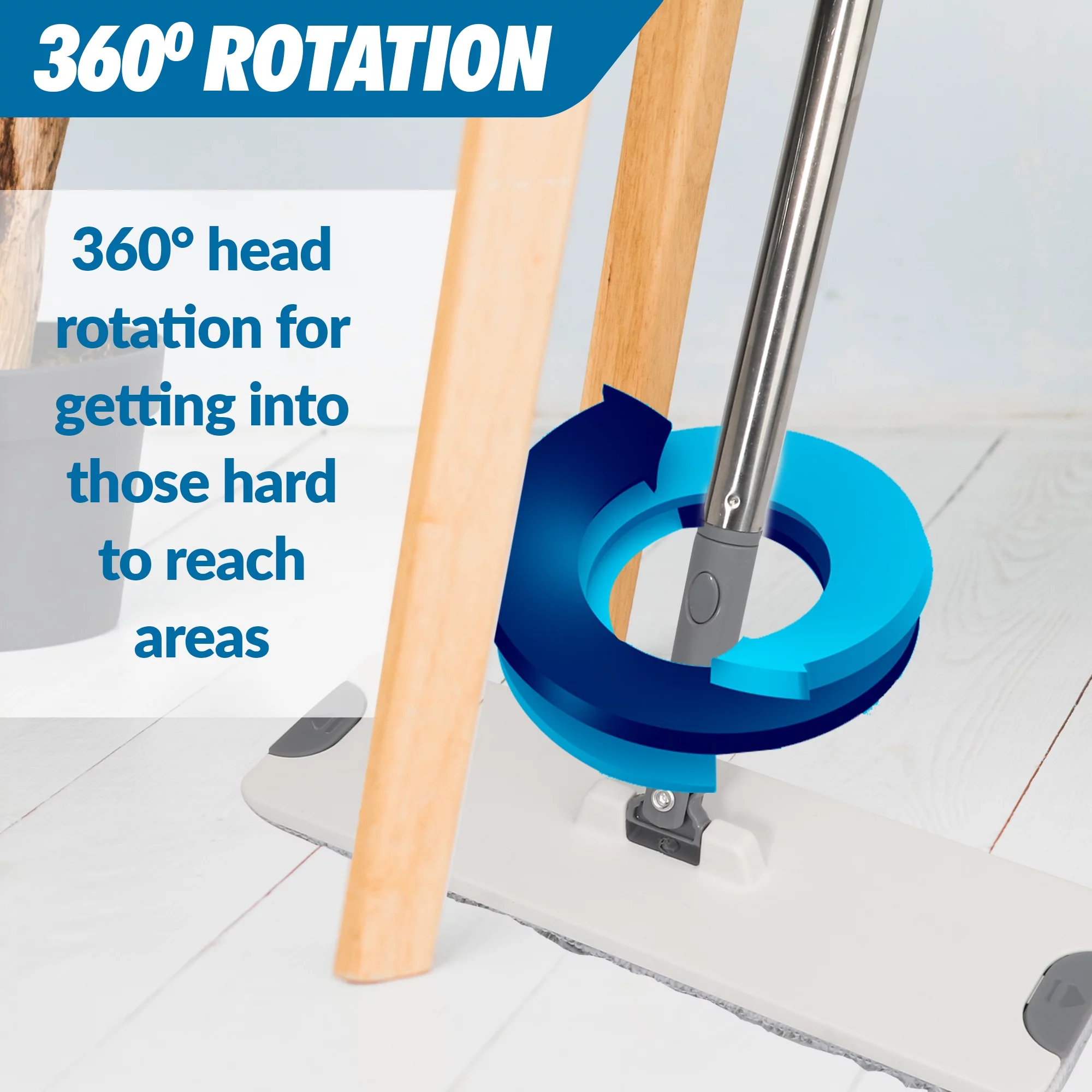 X3 Mop and Bucket Set, Separates Dirty and Clean Water, 3 Reusable Microfiber Mop Pads Included