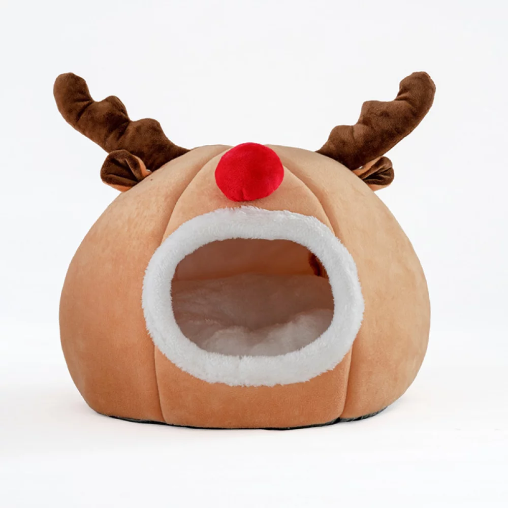 Cat House, Cat Bed Christmas Tree Cat Home Cave Cute Pet Nest Reindeer Shaped Nest Warm Cat Dog Kennel Home Soft Pet Bed Pet Supplies