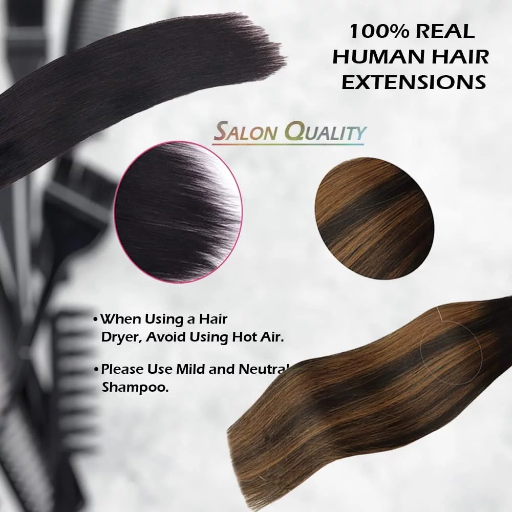 Trio Hair Extensions Real Human Hair, Extension Clips, Ponytail Extension, & Buns Hair Piece, Hair Wig, Premium Human Hair Quality, Bohemian, 8, 10, 12 &14 Inches, Color: 01B27613