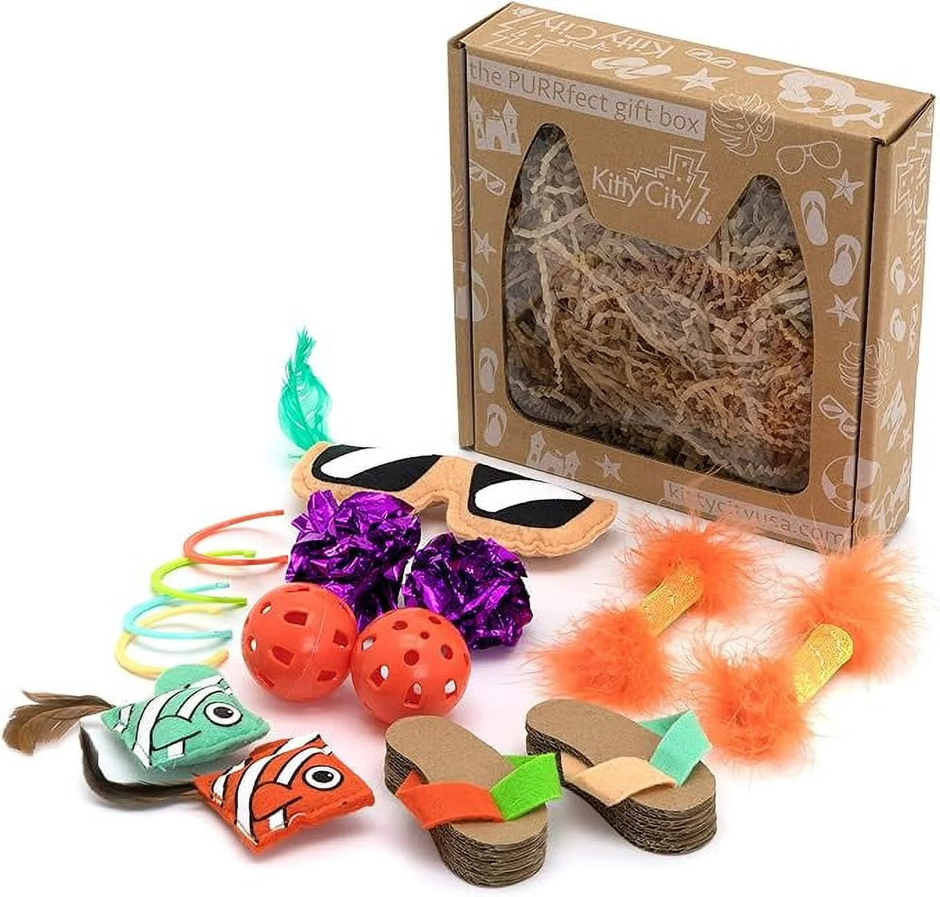 Kitty City Swat Track Cat Toy, 3 Toys in 1 Cat Toy, Deluxe and Basic Cat Toy Box, Ball Track