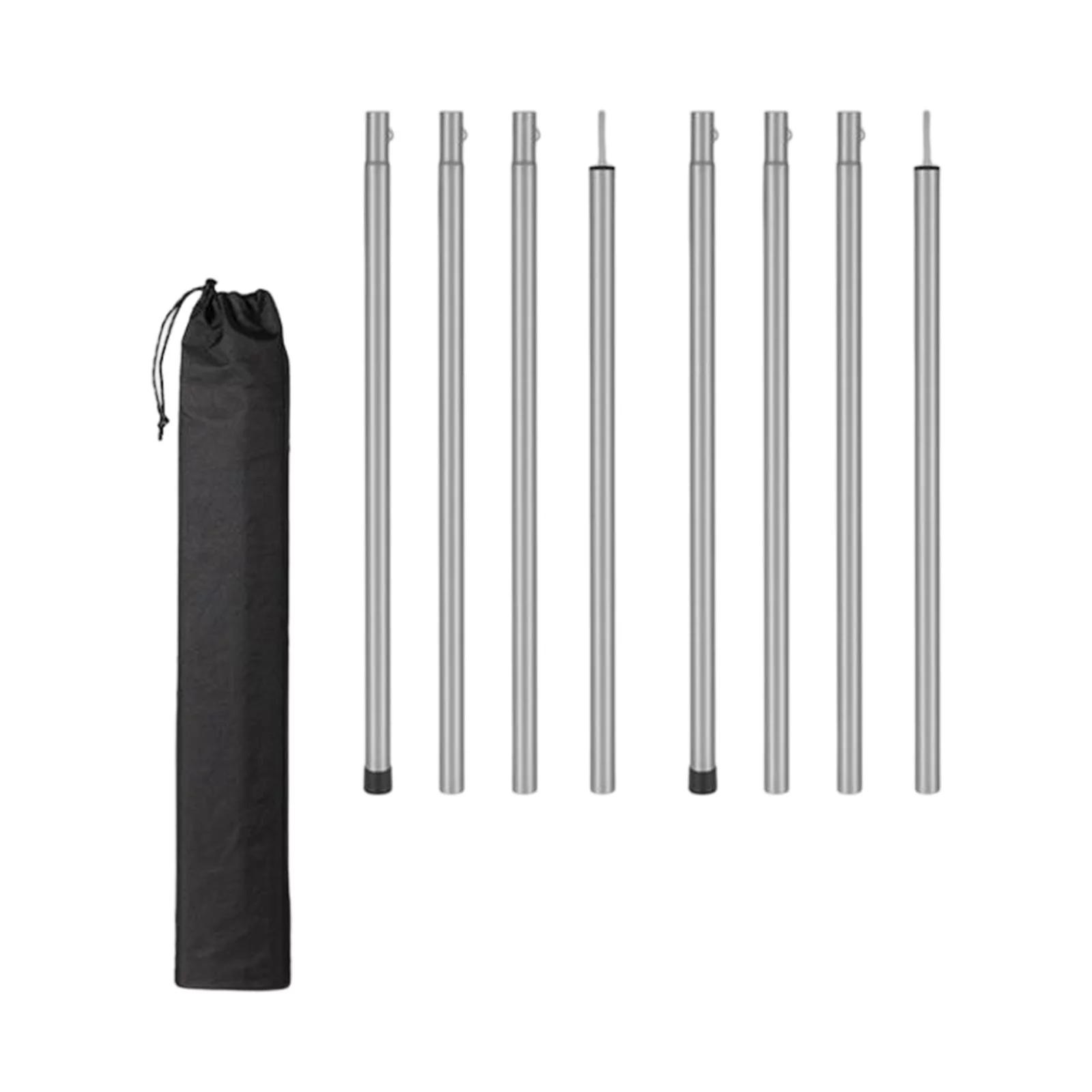 Heavy Duty Tent Poles Canopy Pole Awning Support Awning Frame Bar Rods Tent Tarp Argent