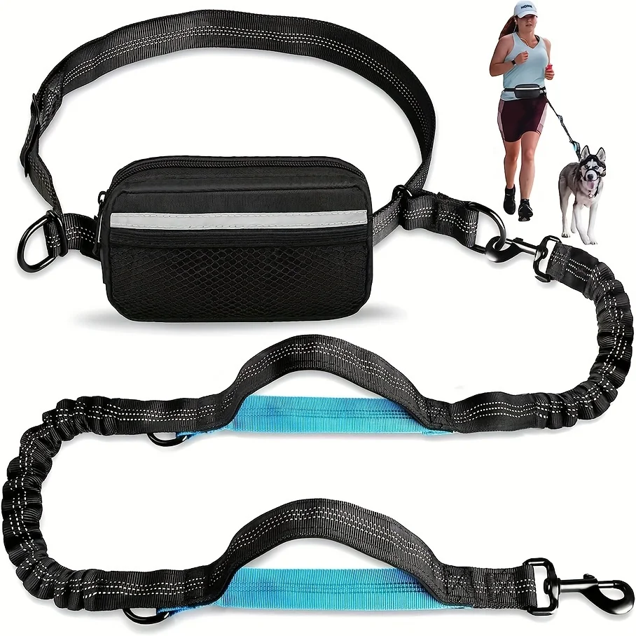 Versatile 4-Ft Hands-Free Dog Leash: Stylish Stripes, Adjustable, Safe for Medium & Large Dogs – Perfect for Active Owners!