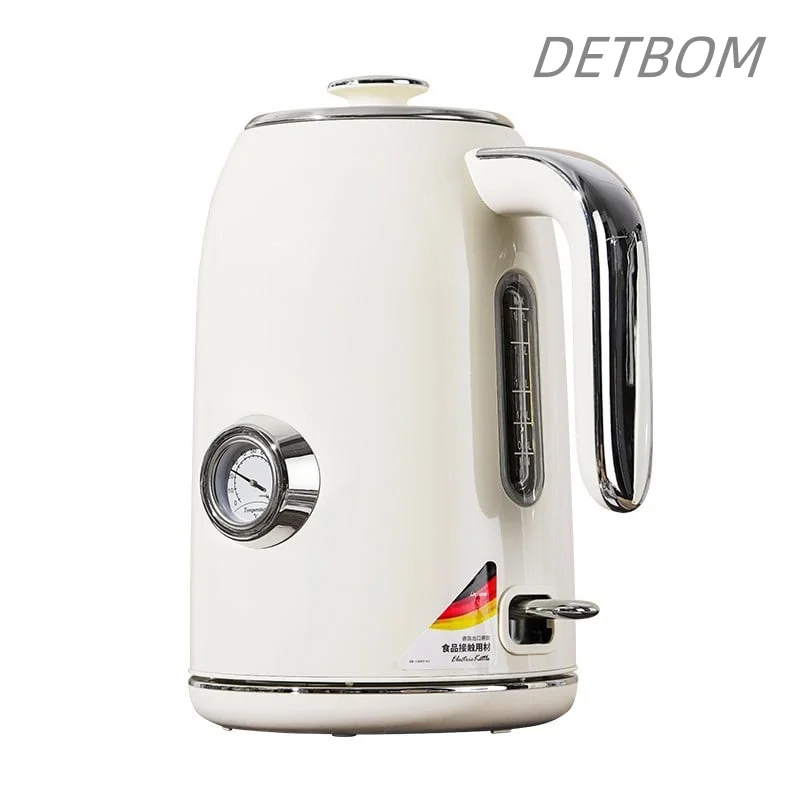 1.7L Stainless Steel Kettle with Temperature Gauge, 1800W Water Boiler with LED Light, Auto Shut-Off and Boil-Dry Protection