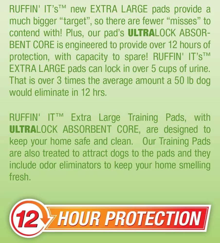 RUFFIN' IT 7N82001 Training Pads for Housebreaking Puppies, X-Large 21 Pads