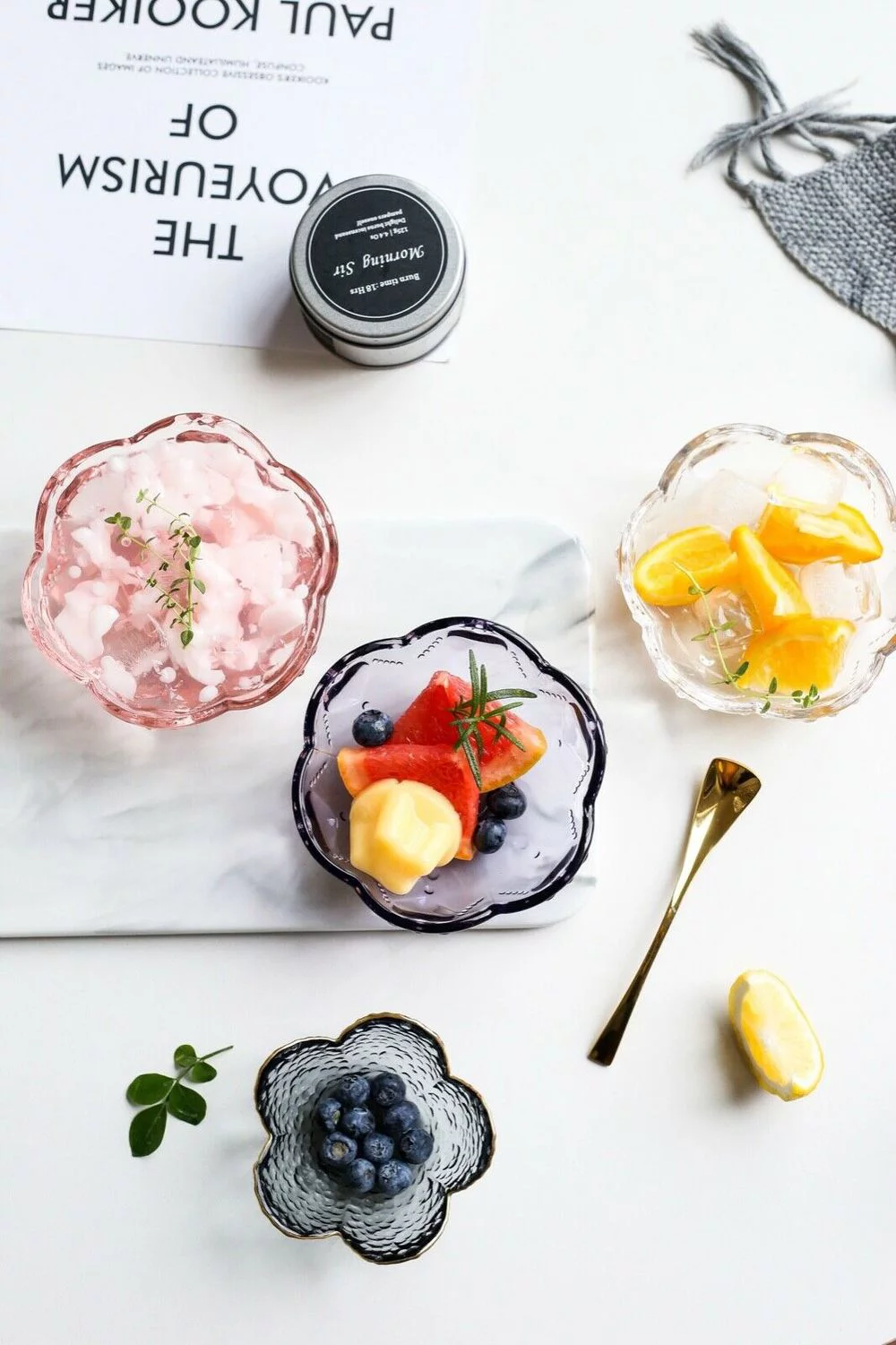 Unique Heart Design Dessert Dish (Set of 4) - Purple