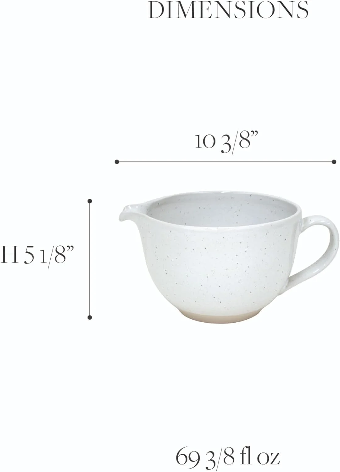 Ceramic Stoneware 2.2-Qt Batter Bowl - Fattoria Collection, White | Microwave & Dishwasher Safe Bakeware | Food Safe Glazing | Restaurant Quality Serveware