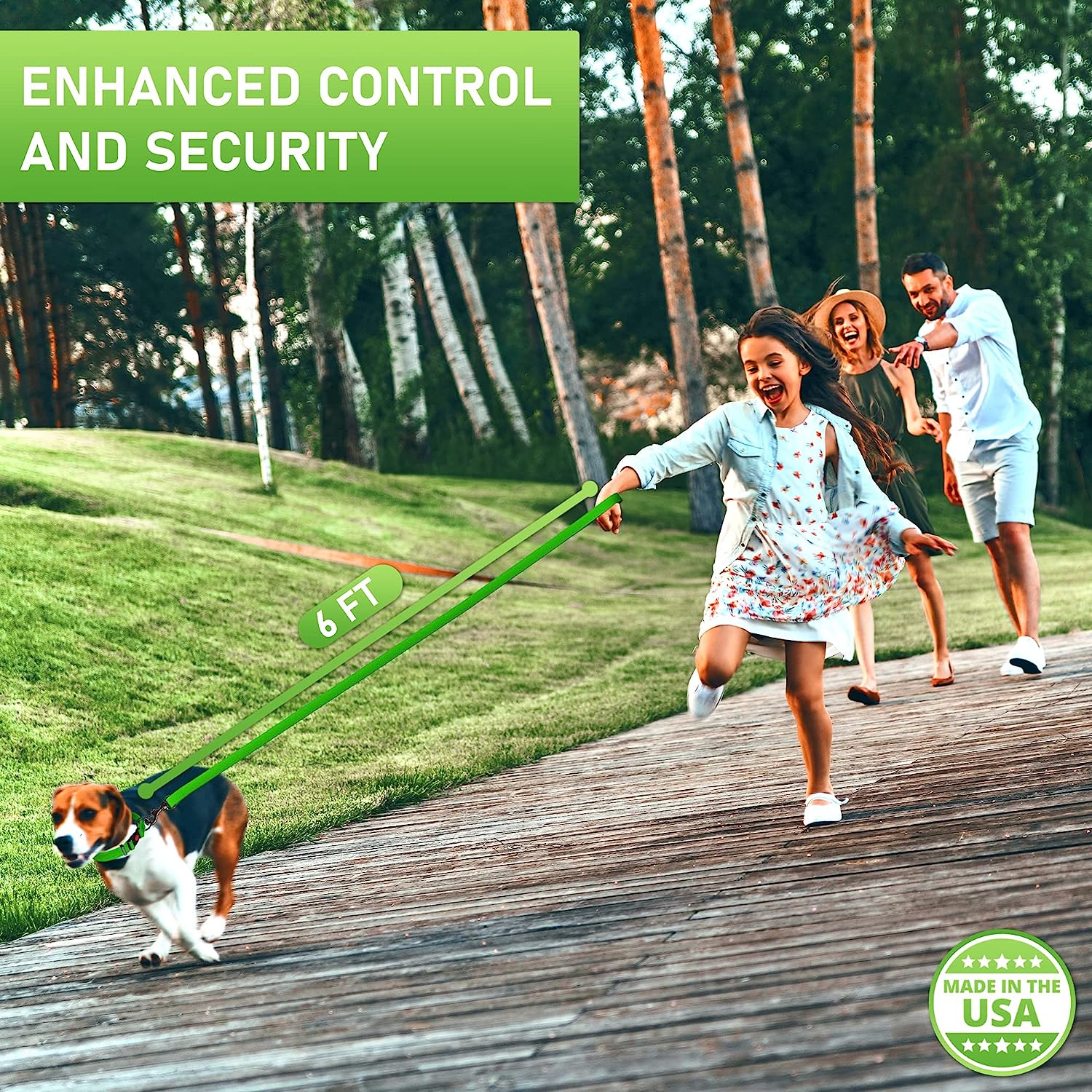 NexaPaw Waterproof Dog Leash 6Ft - Made in USA - Heavy Duty Dog Leashes for Large Medium Small Dogs Puppy Training Walking - Dog Lead Leash Strong Coated Nylon Webbing Zinc Carabiner Clip