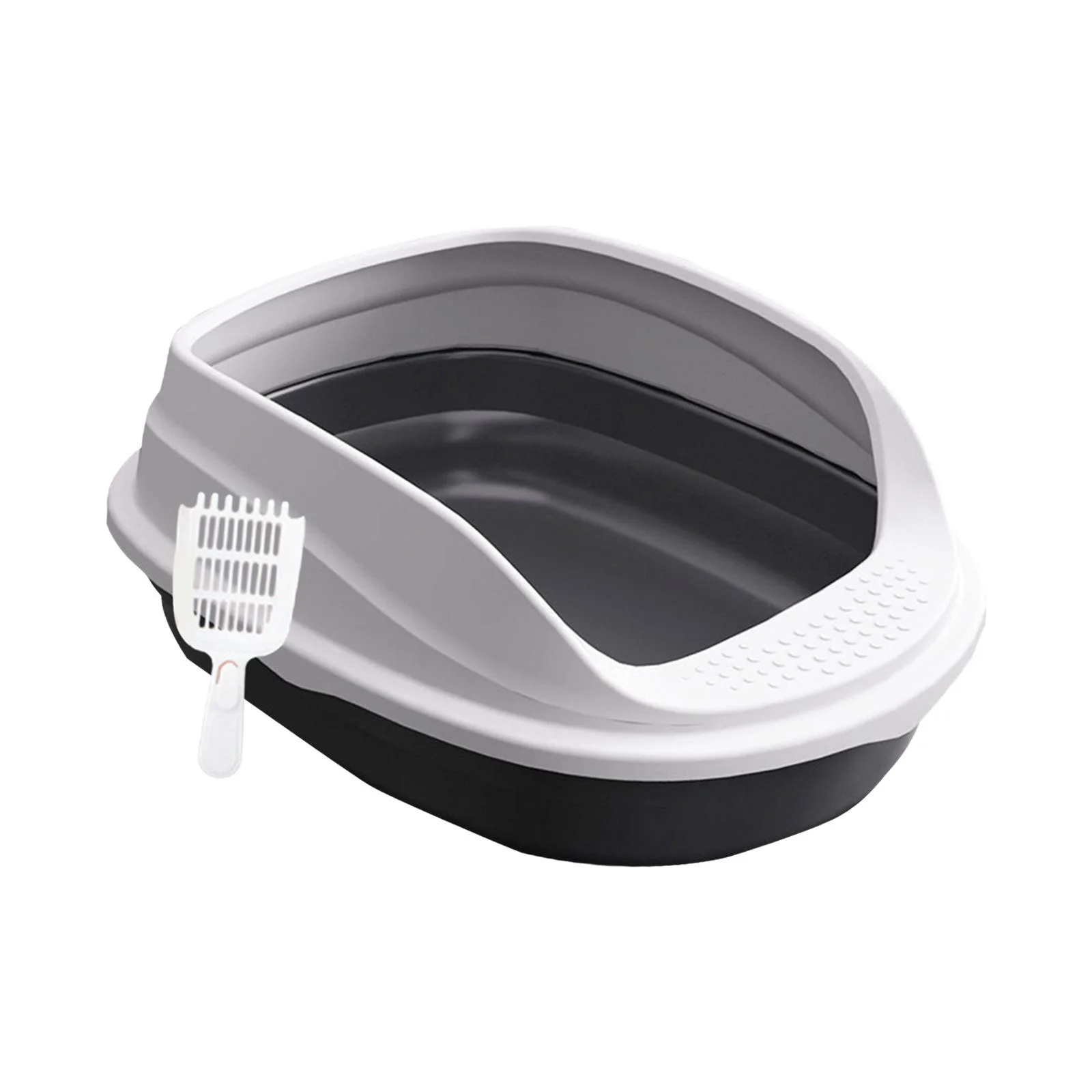 FITYLE Open Cats Toilet Cat Small Dogs Bedpan Cage Easy to Clean Pets Supplies Kitten Potty Pan for Hamsters Indoor Cats Kitten Bunny Black 45cm