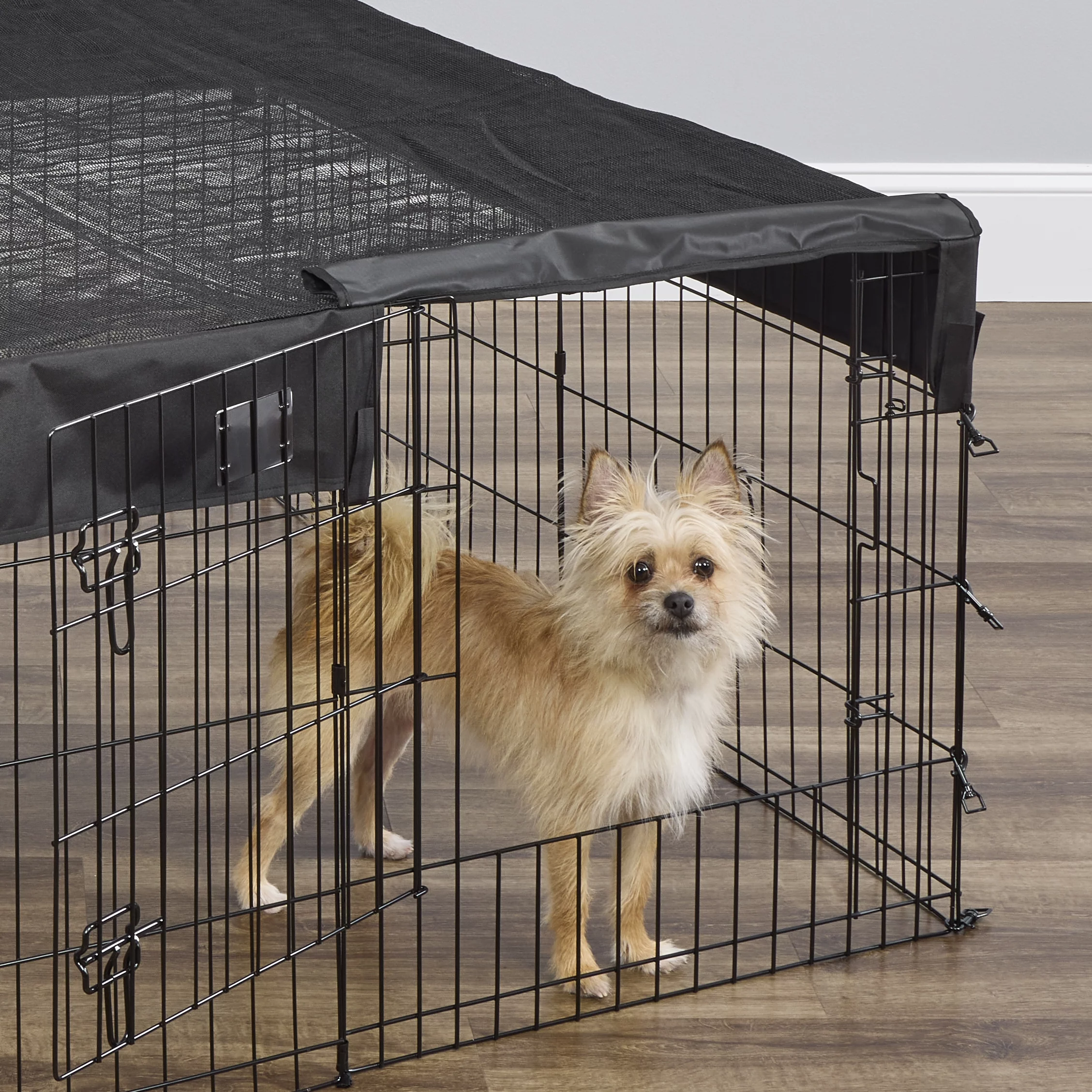 Square Exercise Pen Fabric Mesh Top