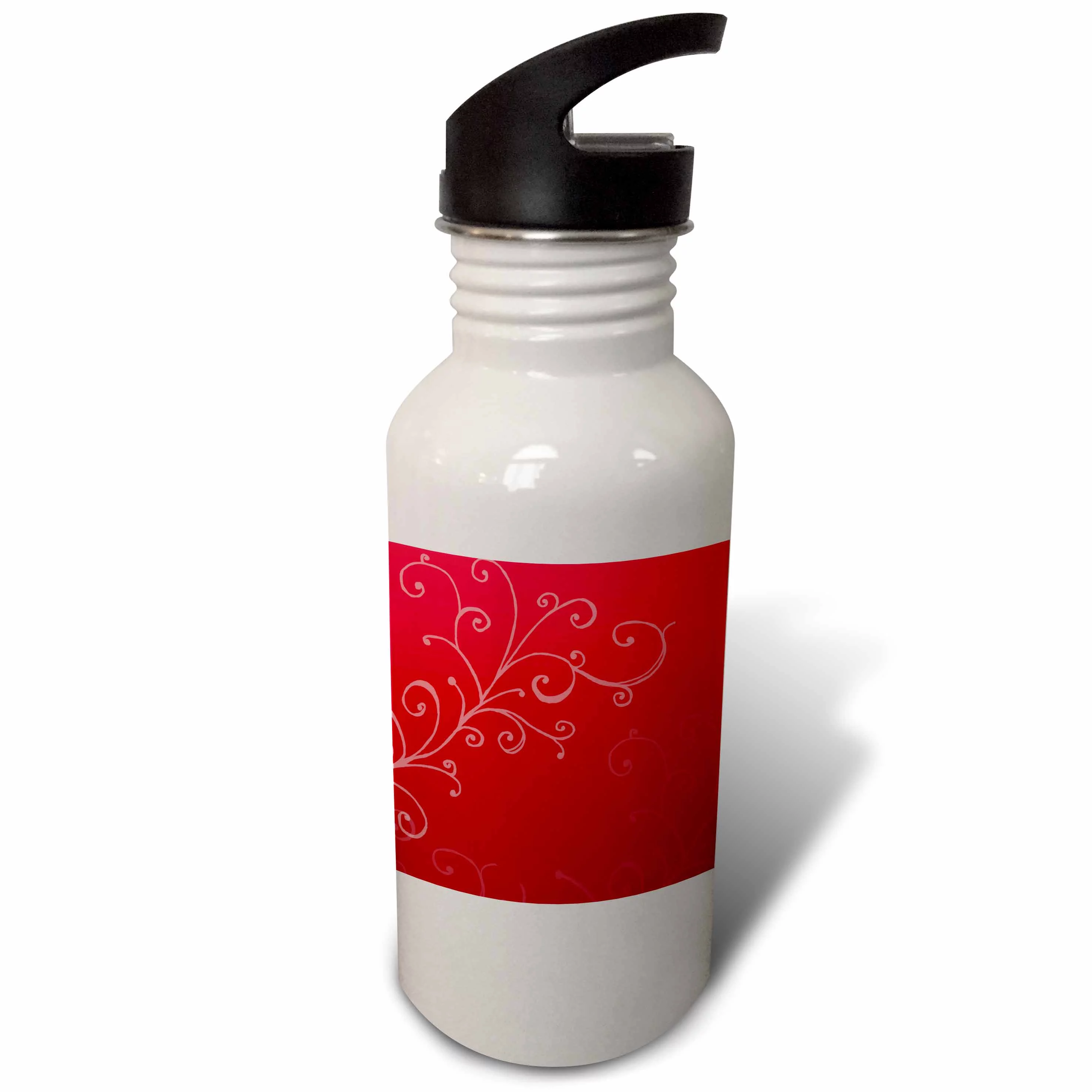 Stylish Swirl Red 21 oz Sports Water Bottle wb-32494-1