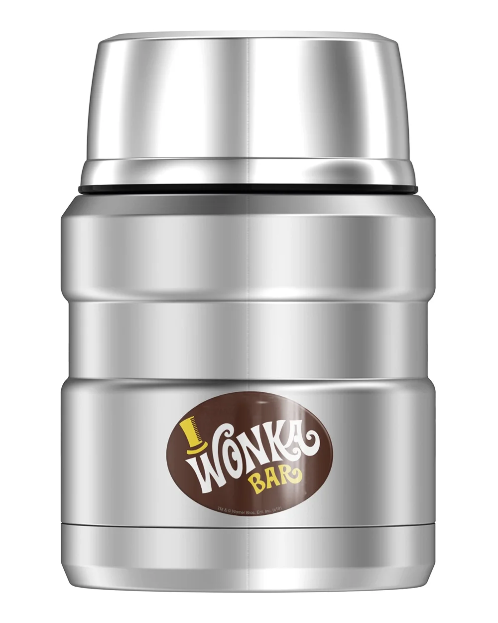 Willy Wonka & The Chocolate Factory Wonka Bar Logoable, THERMOS STAINLESS KING Stainless Steel Food Jar with Folding Spoon, Vacuum insulated & Double Wall, 16oz