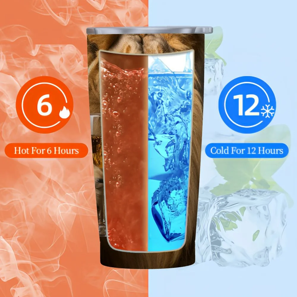 JEUXUS  water bottle with straw - CHARLI - insulated stainless steel water bottle - thermos - girls/boys (Lion 'Star', )