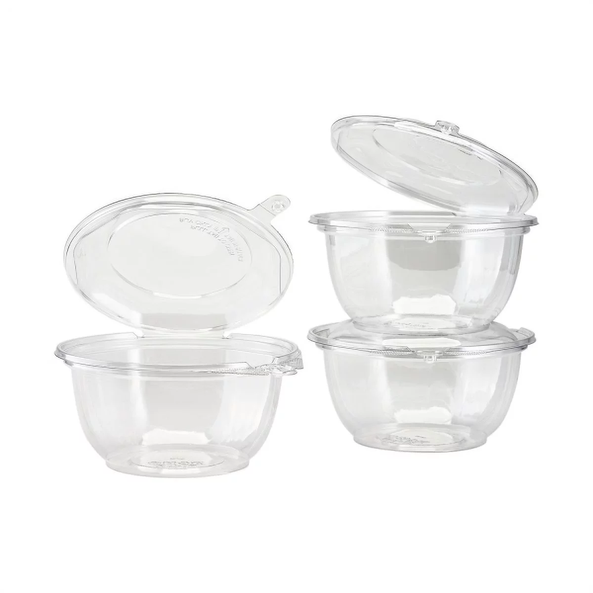 Karat 32oz PET Plastic Tamper Resistant Hinged Salad Bowl with Dome Lid - 240 sets
