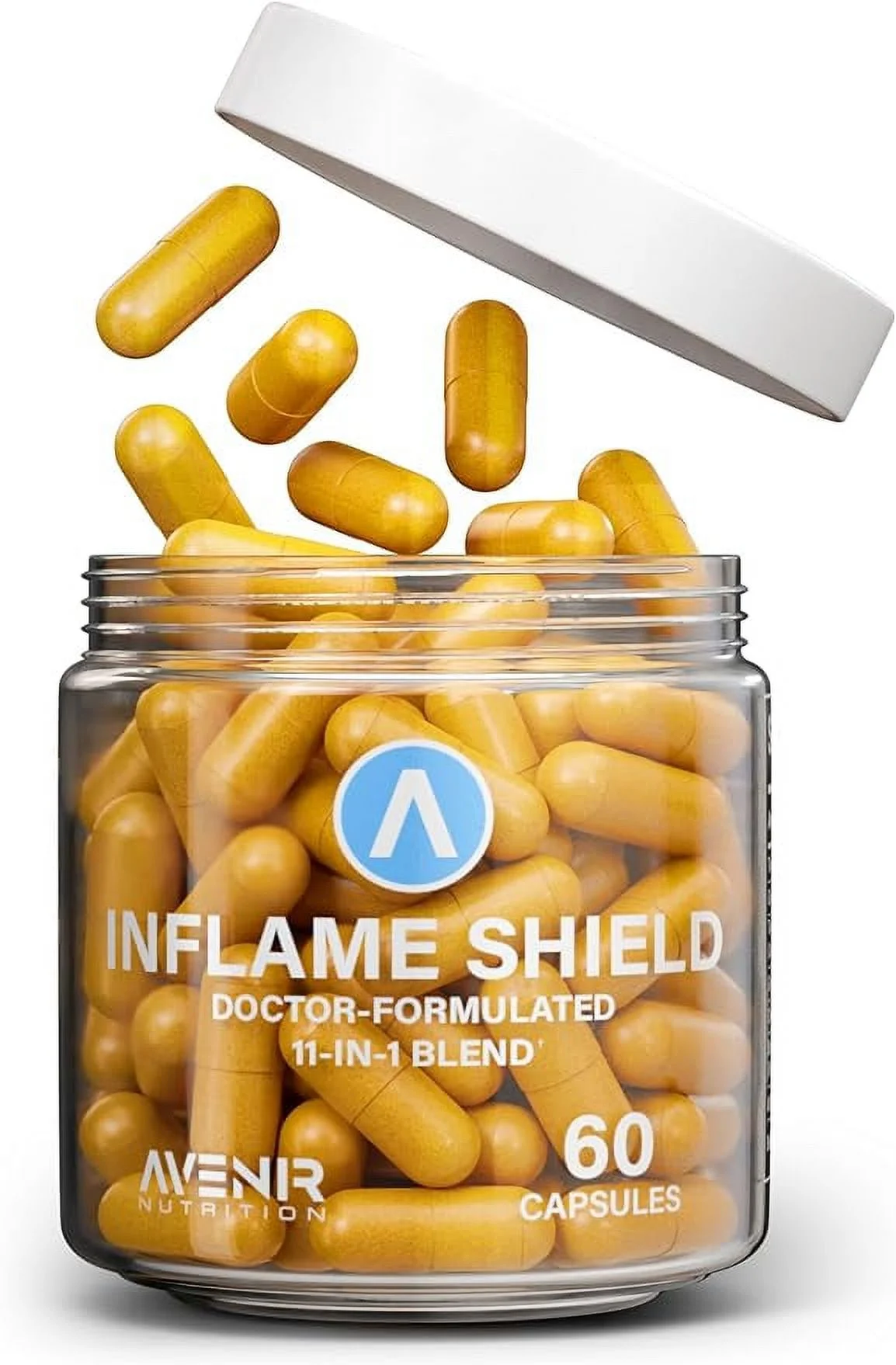 Avenir Nutrition Inflame Shield (3 PACK) | Turmeric Supplement for Inflammation Support with Ginger, Bioperine, & Bromelain | Advanced Formula for Joint Support | 60 Capsules for Men and Women