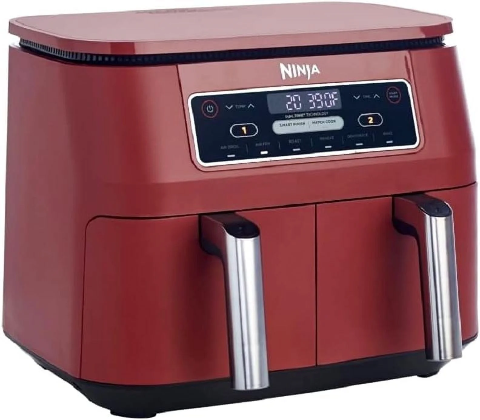 Restored Ninja DZ401 Foodi 6-in-1 10-qt. 2-Basket Air Fryer with DualZone Technology, Cinnamon Red (Refurbished)