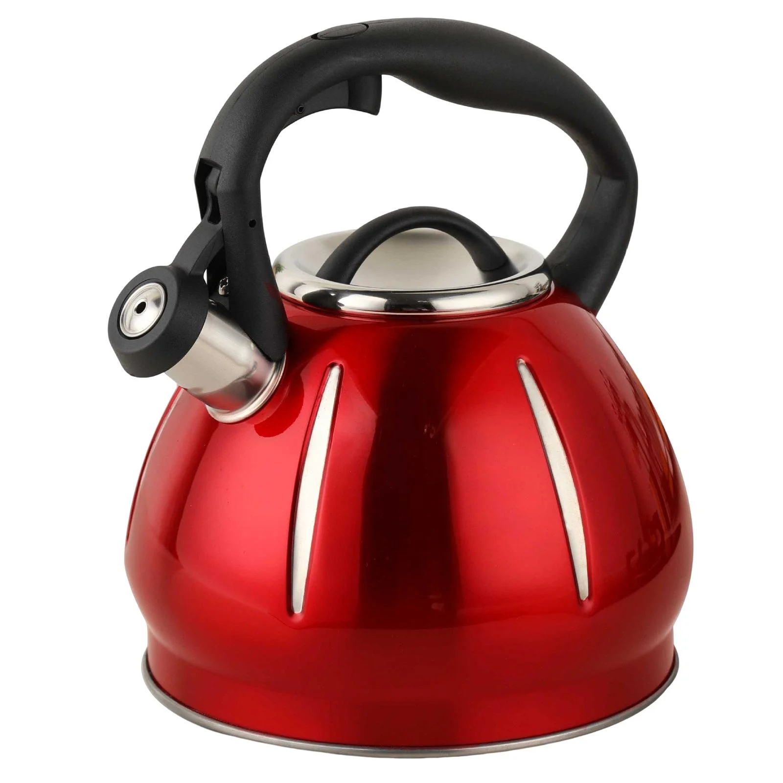 Household Whistling Kettle 3L Large Capacity Hiking Teapot Kitchen Sounding Kettle Picnic Boiling Water Red