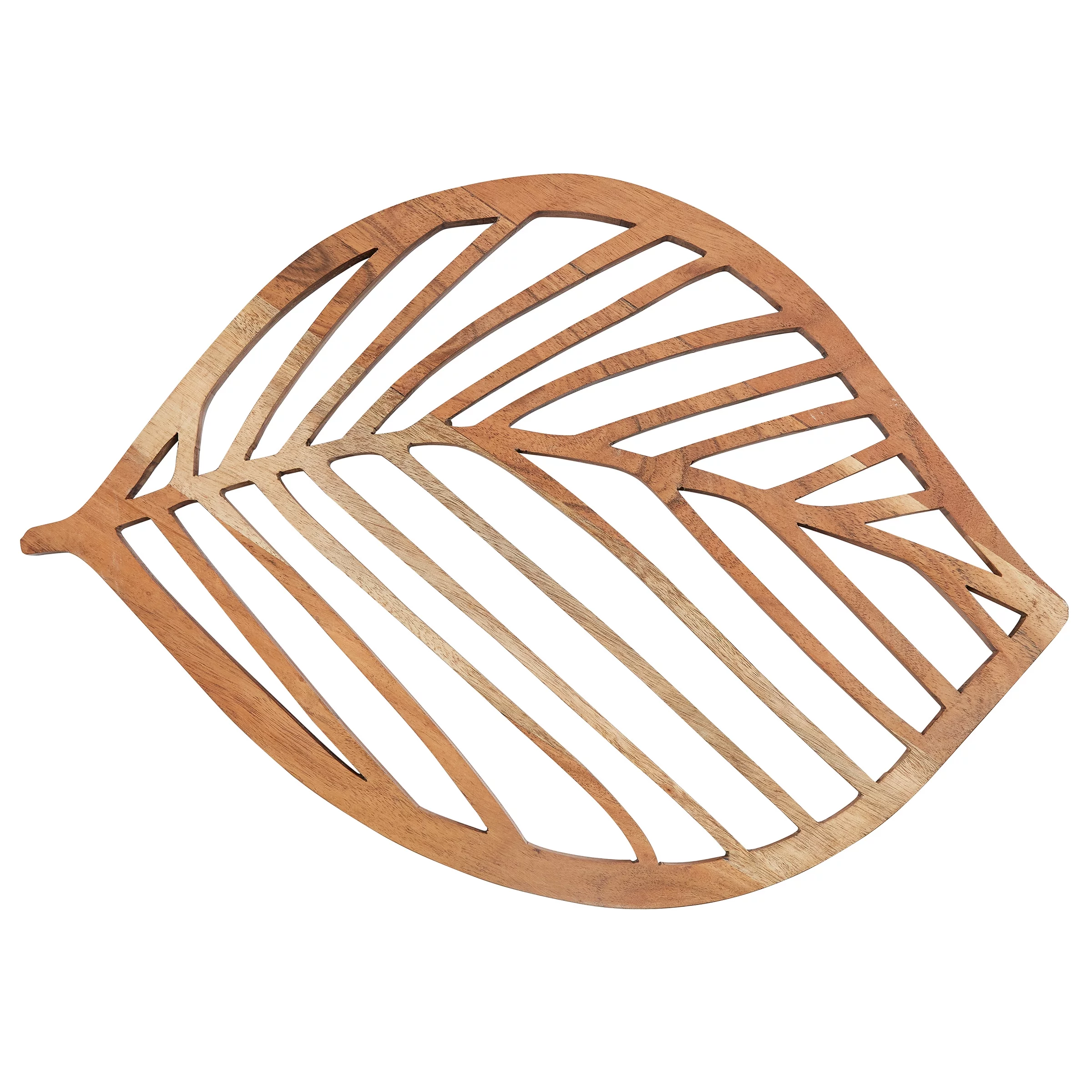 Split P Leaf Wood Charger Set of 2