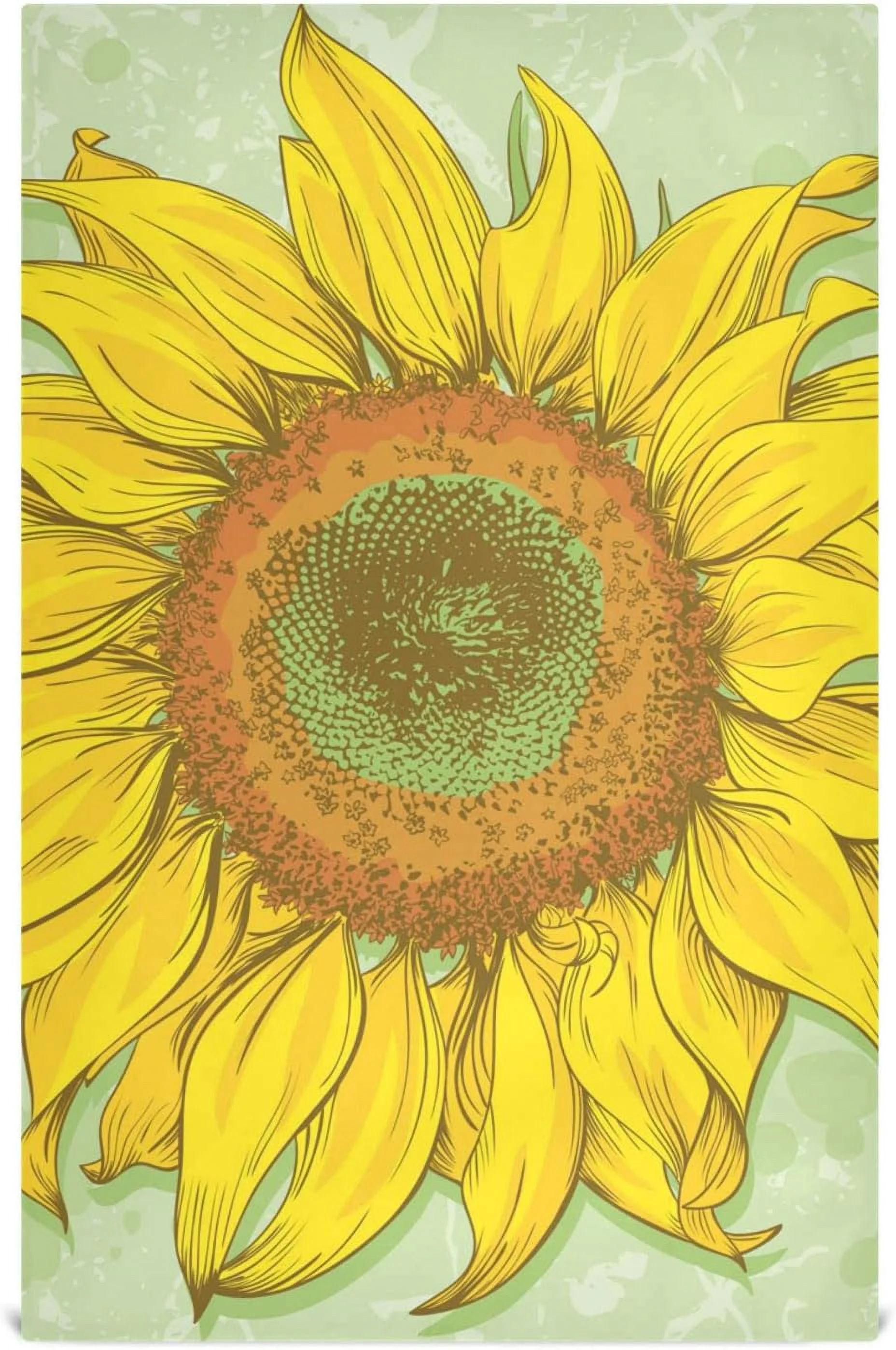 Coolnut Vintage Sunflower Kitchen Towels Set of 4 Dishcloths Hand Towels Tea Towels Ultra Absorbent for Cleaning Washing Drying Dishes Tableware 28'' x 18''