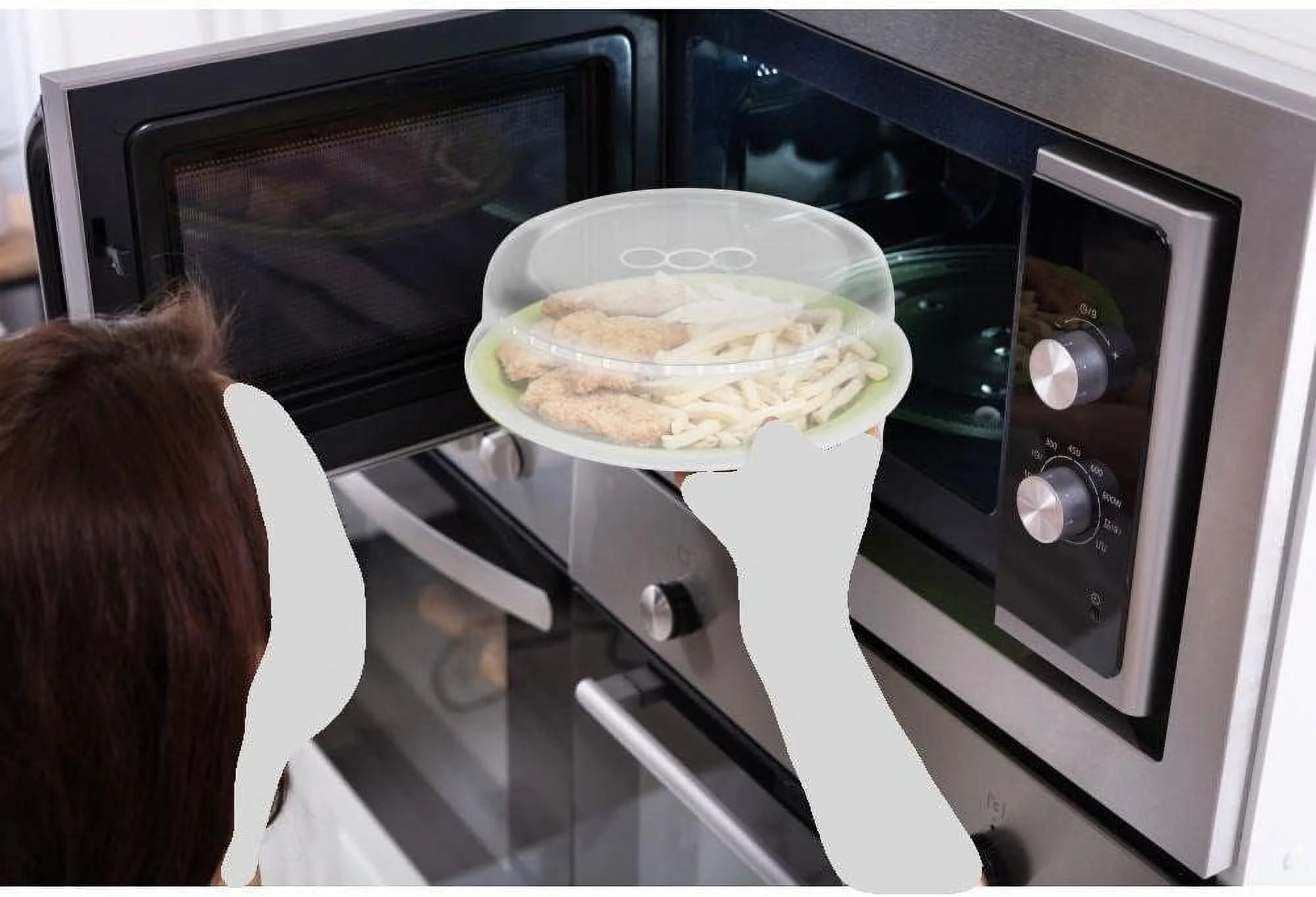 Microwave Splatter Cover Keeps Your Microwave Spotless During Food Heating, Anti-Splatter Plate Lid Cover, BPA And Dishwasher Safe, 11.75 Inches, 33-1172-6