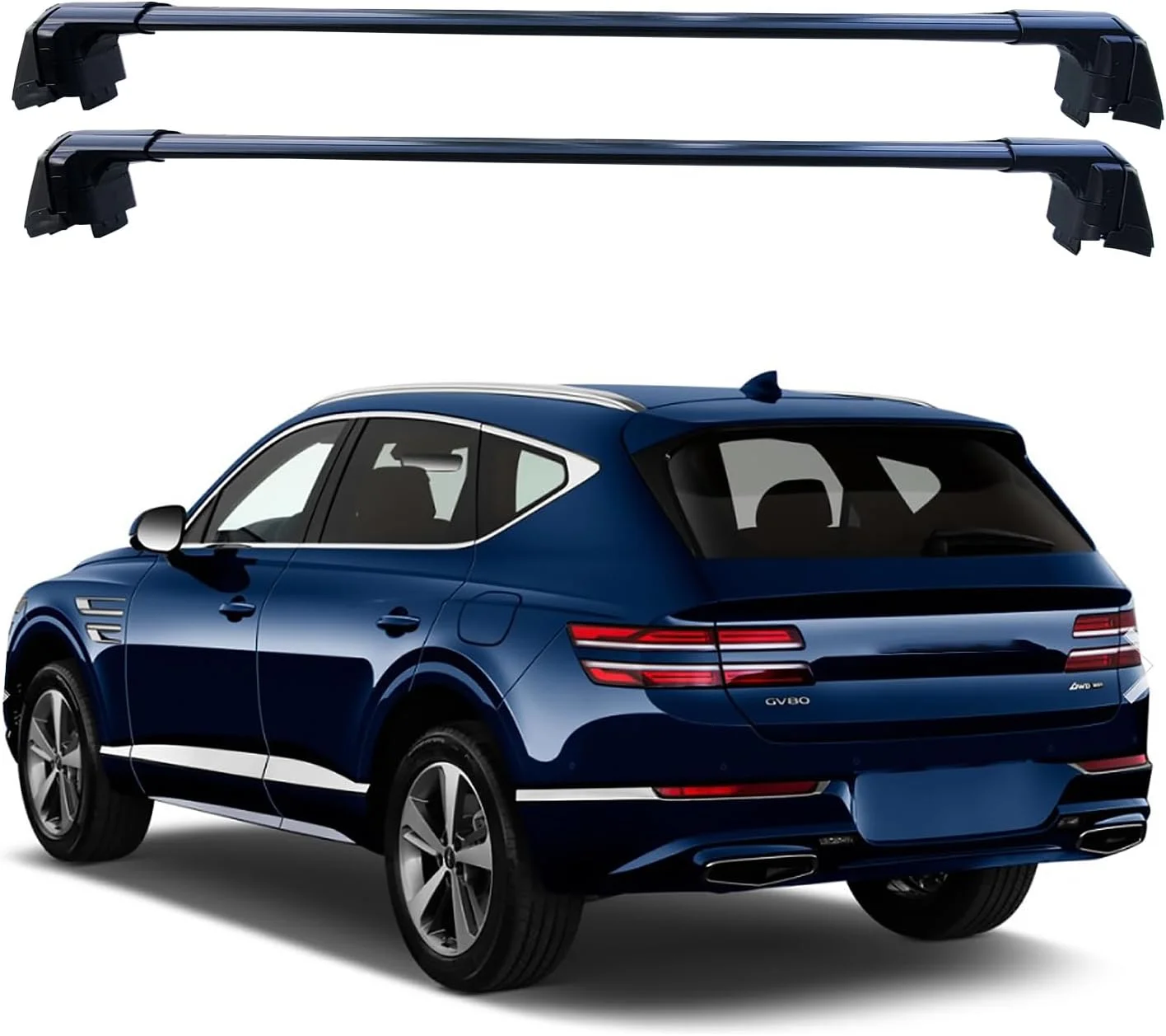 ROKIOTOEX Coyote Roof Rack Crossbars Fit for 2022 2023 2024 Genesis GV80 Flush Side Rails, Lockable Cross Bars for Rooftop Cargo Box Luggage, Ski Board, Bike Carrier – Black