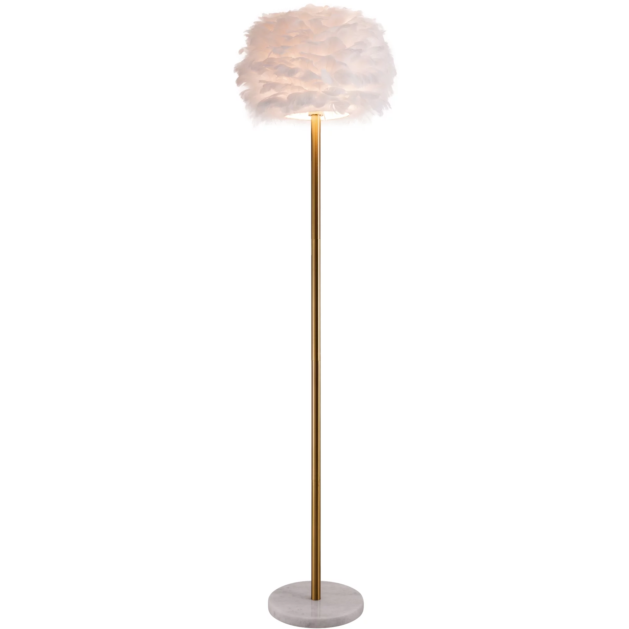 Feather Floor Lamp,Modern Floor Lamp with White Feather Shade,Bright Floor Lamp for Living Room Reading House Bedroom