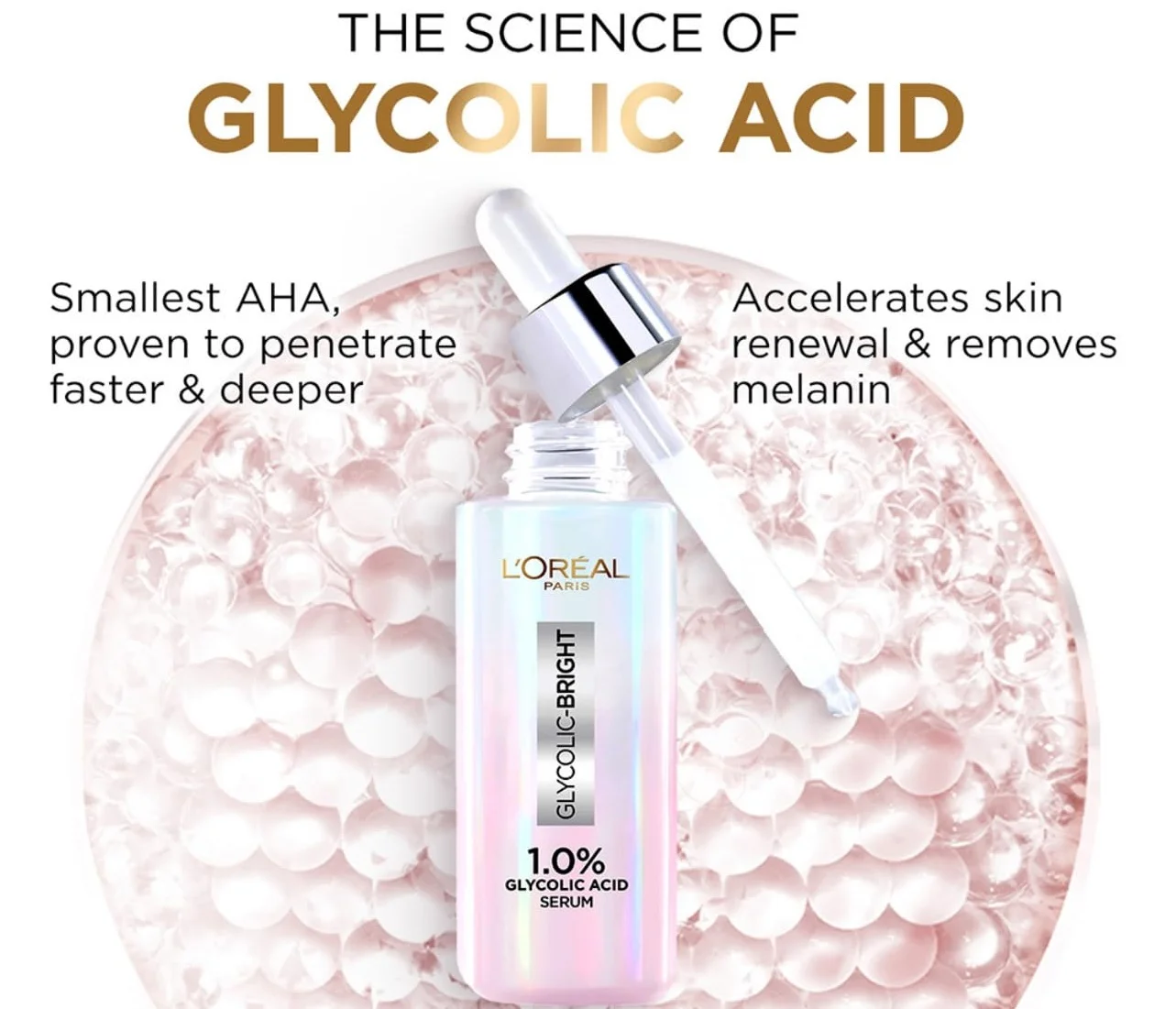 L'Oreal Paris Instant Glowing Serum,Visibly Minimizes Spots, Reveals Even Skin Tone, Glycolic Bright Skin, 30ml