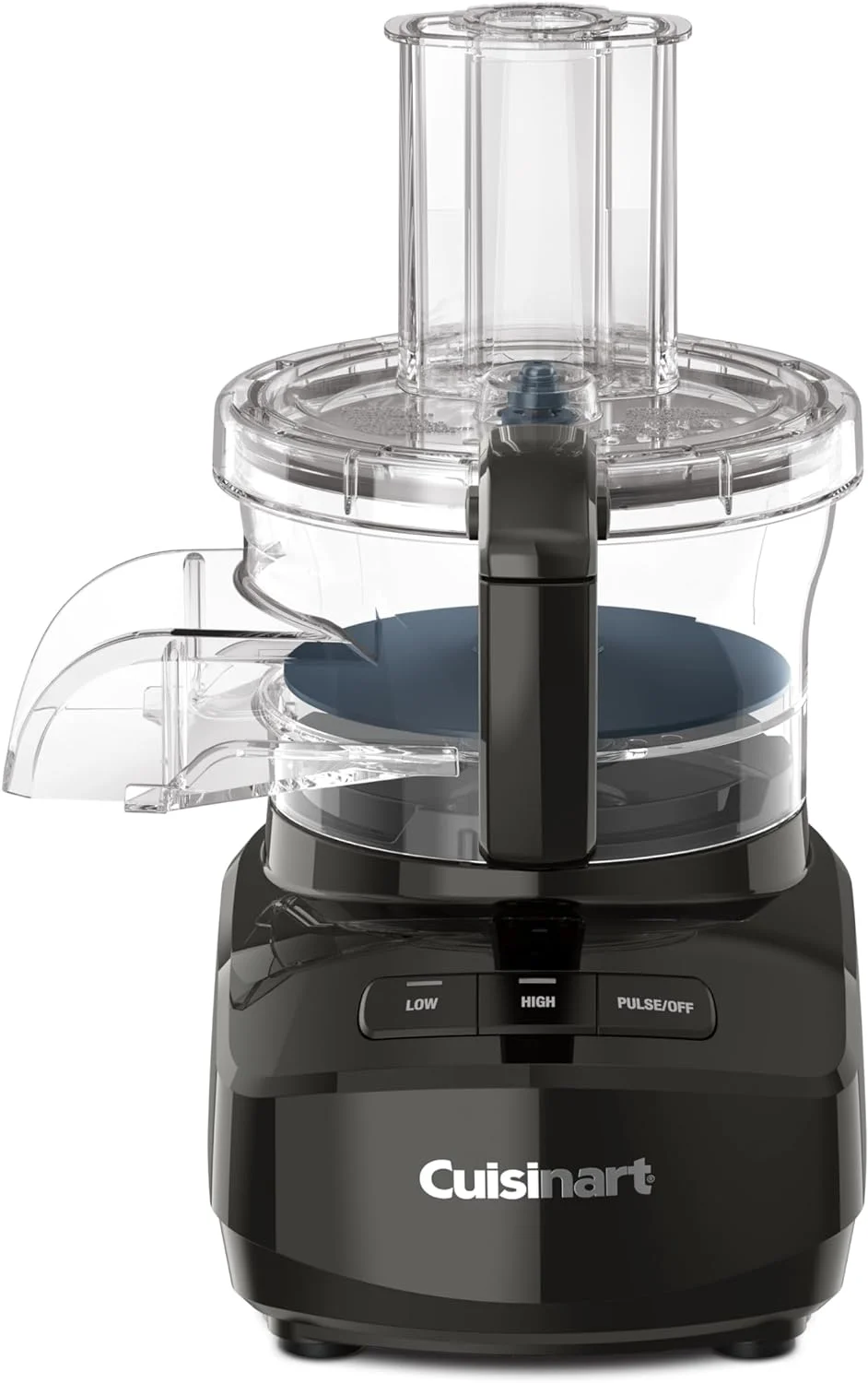 DIQIN 9-Cup Continuous Feed Food Processor with Fine and Medium Reversible Shredding and Slicing Disc, Universal Blade, Continuous-Feed Attachment, and In-Bowl Storage (Gray)