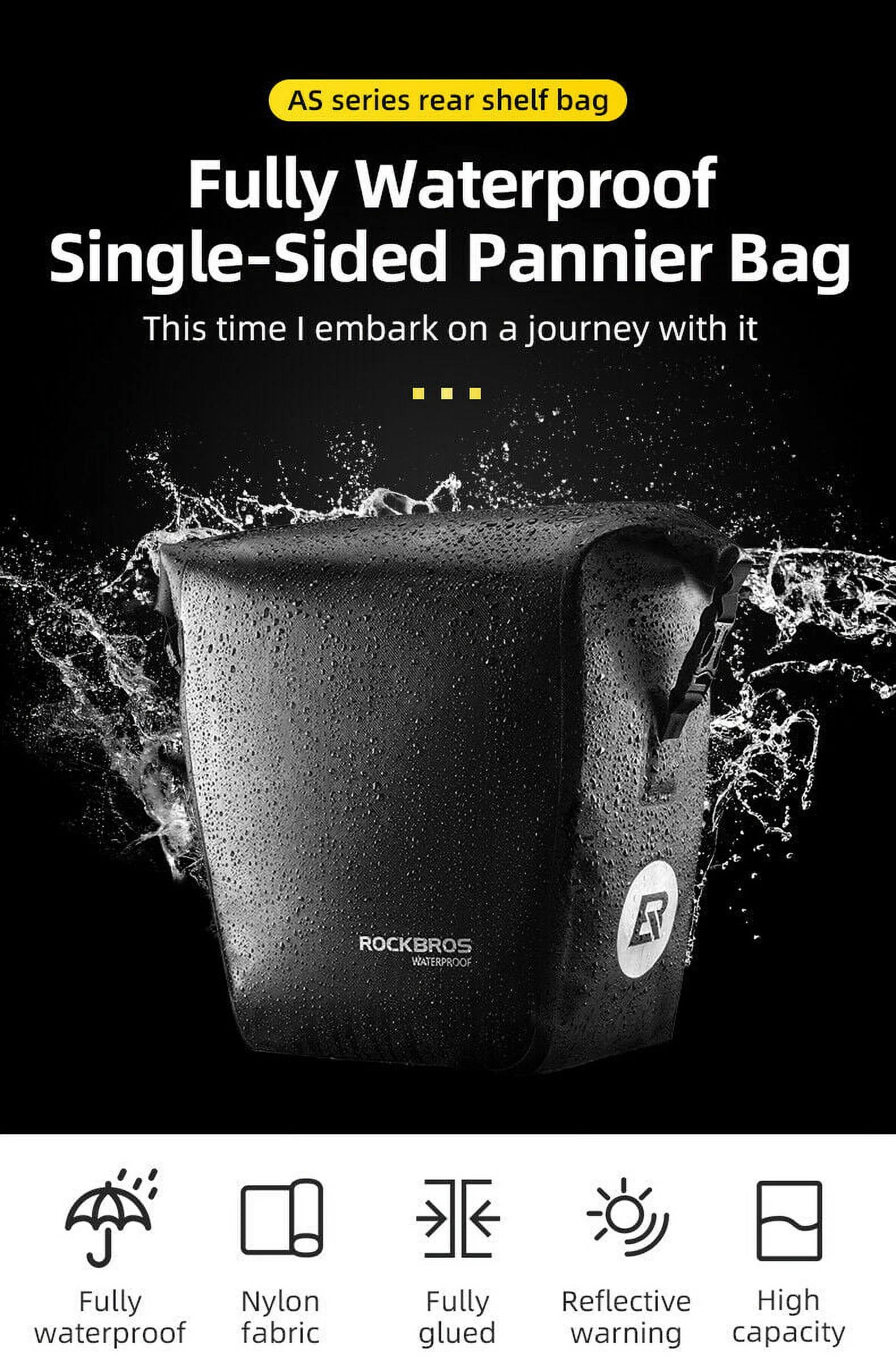 ROCKBROS Multifunction Road MTB Mountain Bike Pannier Rear Seat Trunk Rack Bag 18L Black 1Pcs