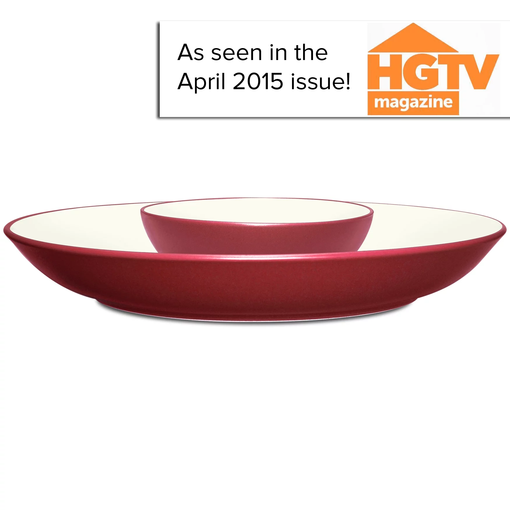 Noritake Colorwave Raspberry Chip and Dip Serving Bowl