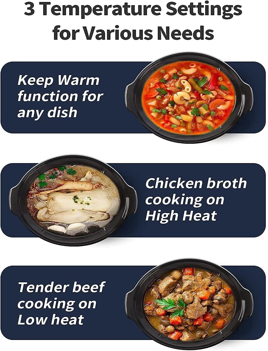 [Bundle Group] YONG Programmable Slow Cooker 8.5-Quart (with 5 Bonus Free Liners) + Additional 3 Pack of 30 Liners for Easy Clean-up, Upgraded Pot, Adjustable Temp, Nutrient Loss Reduction