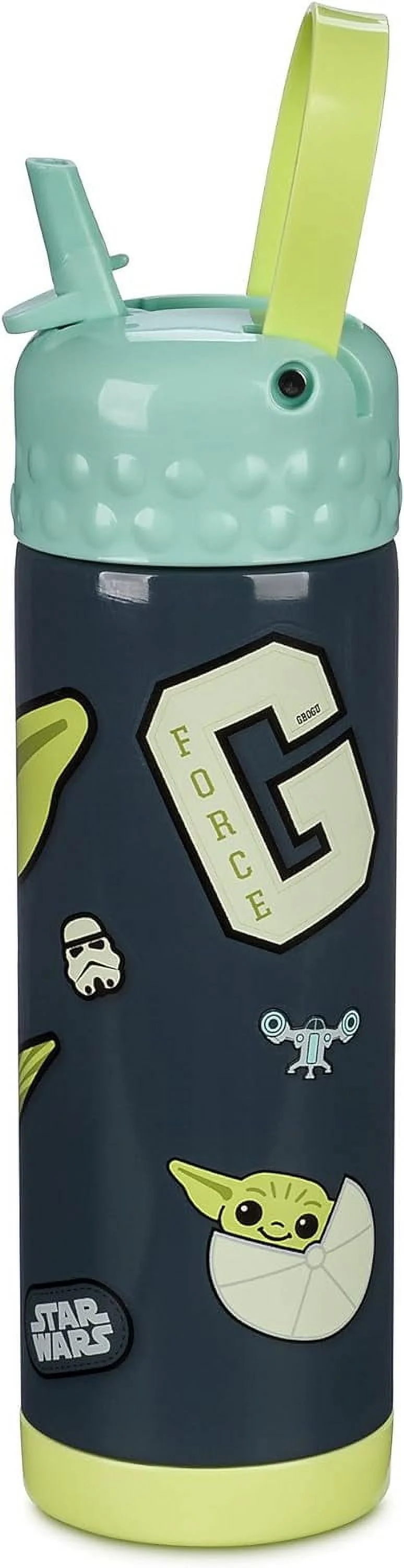 Star Wars Grogu Stainless Steel Water Bottle with Built-In Straw