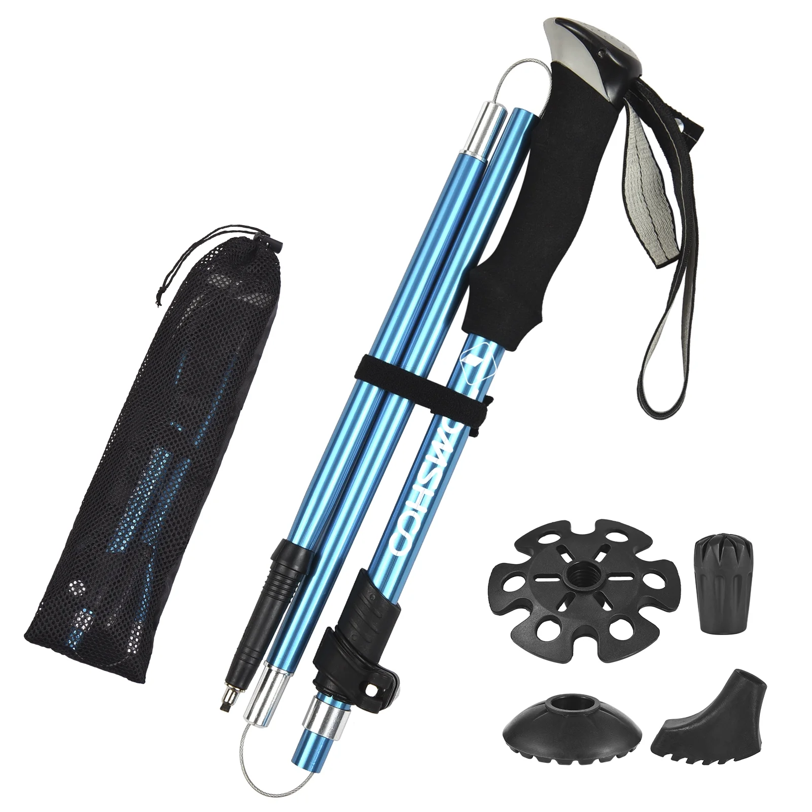 TOMSHOO Lightweight Collapsible Trekking Pole Five-fold Hiking Stick for Camping Backpacking