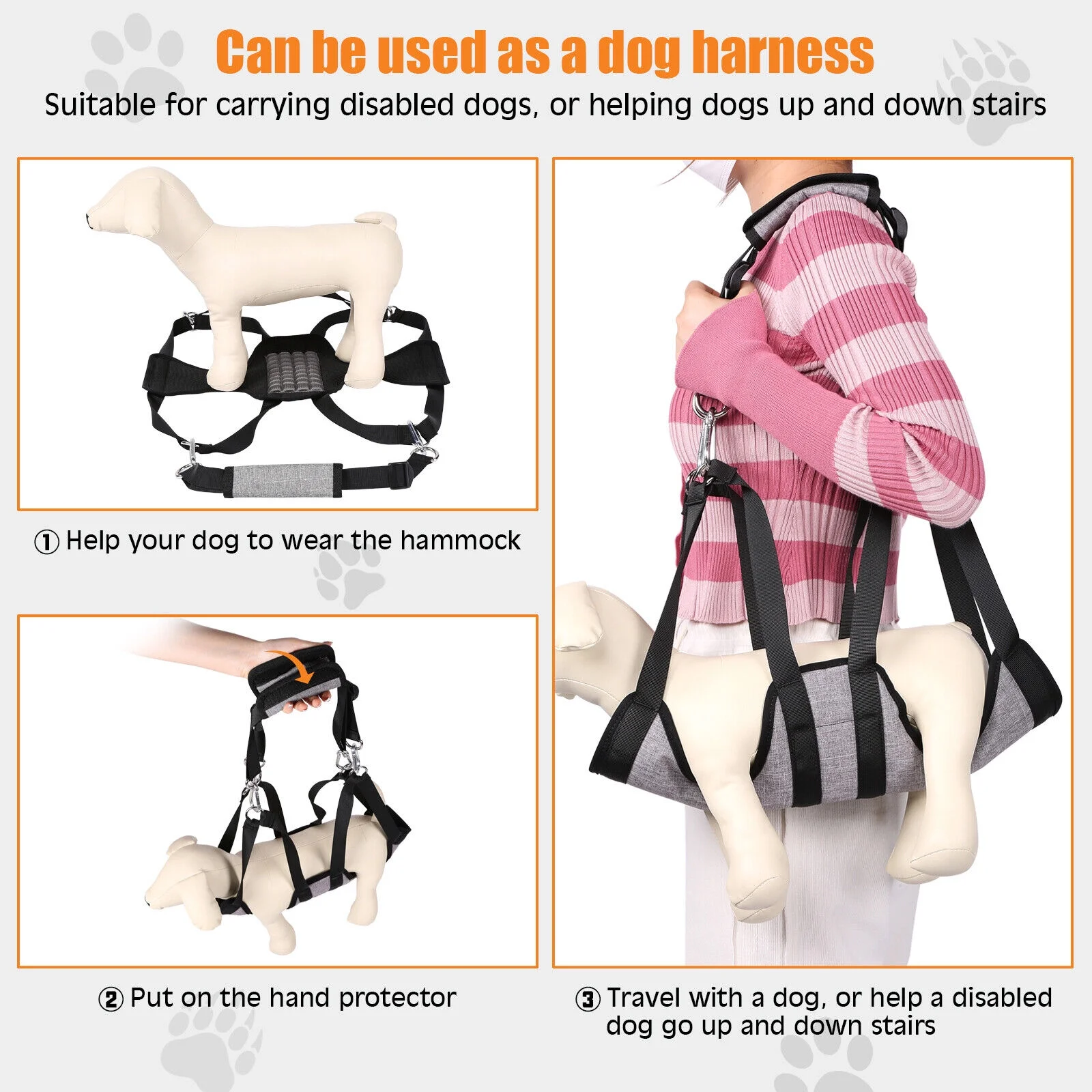 Pet Dog Puppy Hammock Grooming Restraint Harness Sling Bag Hair Nail Trimming SM