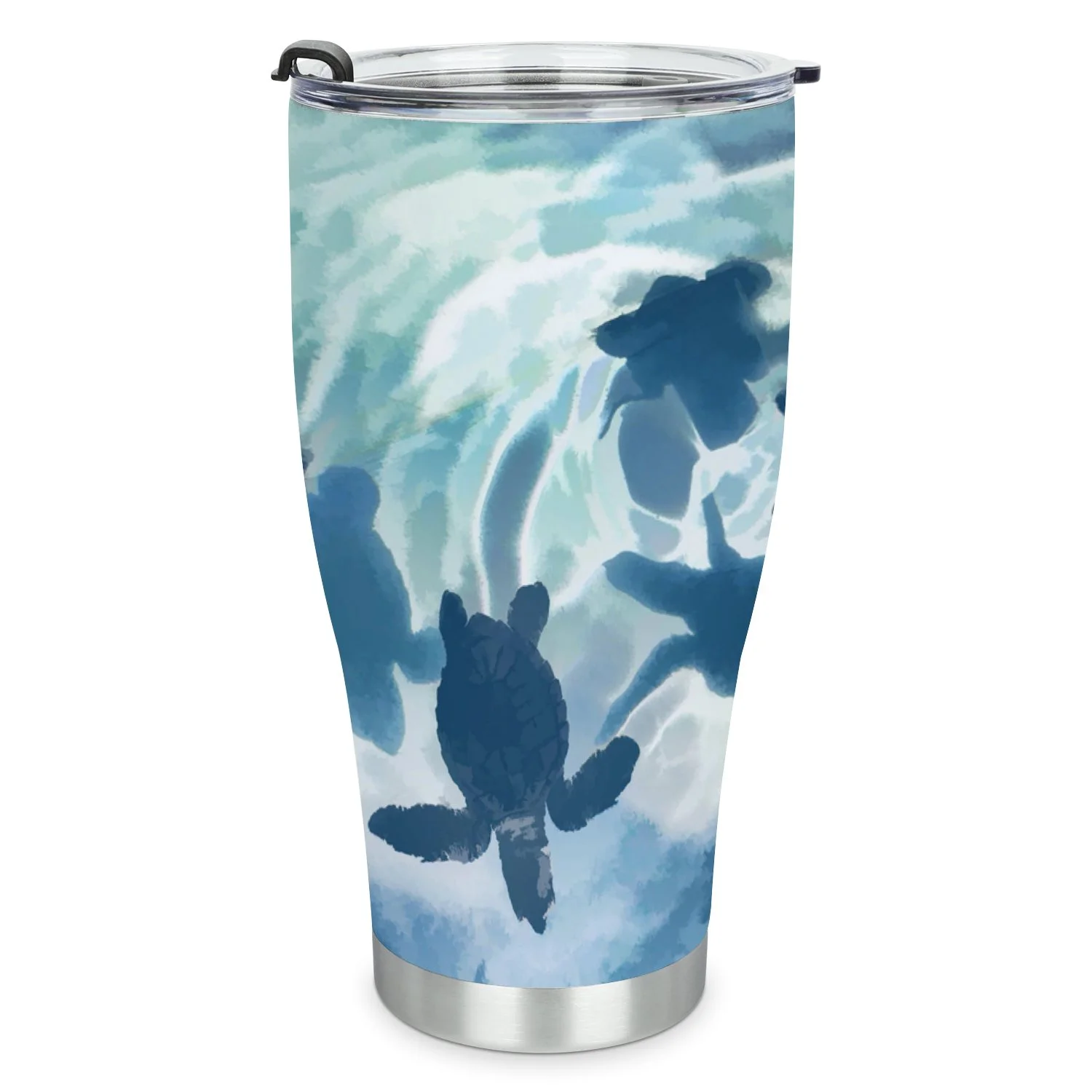 Hidove Stainless Steel Tumbler, Sea Turtles in Blue 30oz Leak Proof & Stainless Steel Bottle for Hot & Cold Drinks - Coffee Travel Mug, Water Metal Canteen, Thermal Cup