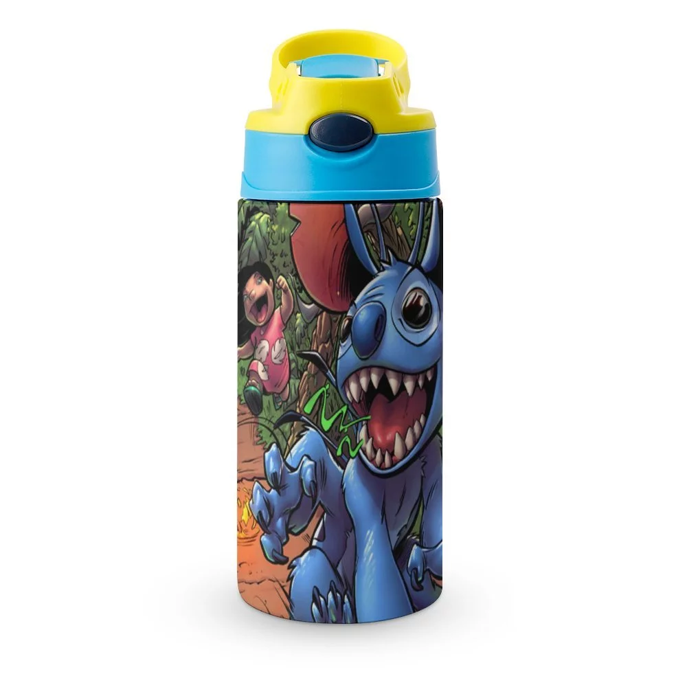 Stitch Children's Water Bottle Vacuum Insulated Stainless Steel Cup With Straw Toddler Thermoses