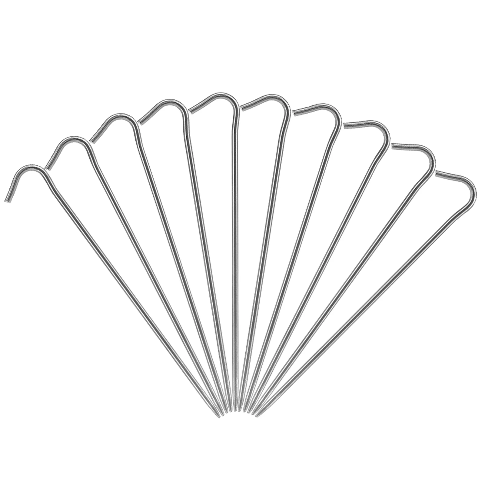 Maboto 6pcs/10pcs Titanium Tent Pegs Titanium Tent Nails Outdoor Camping Tent Stakes Bend Hook