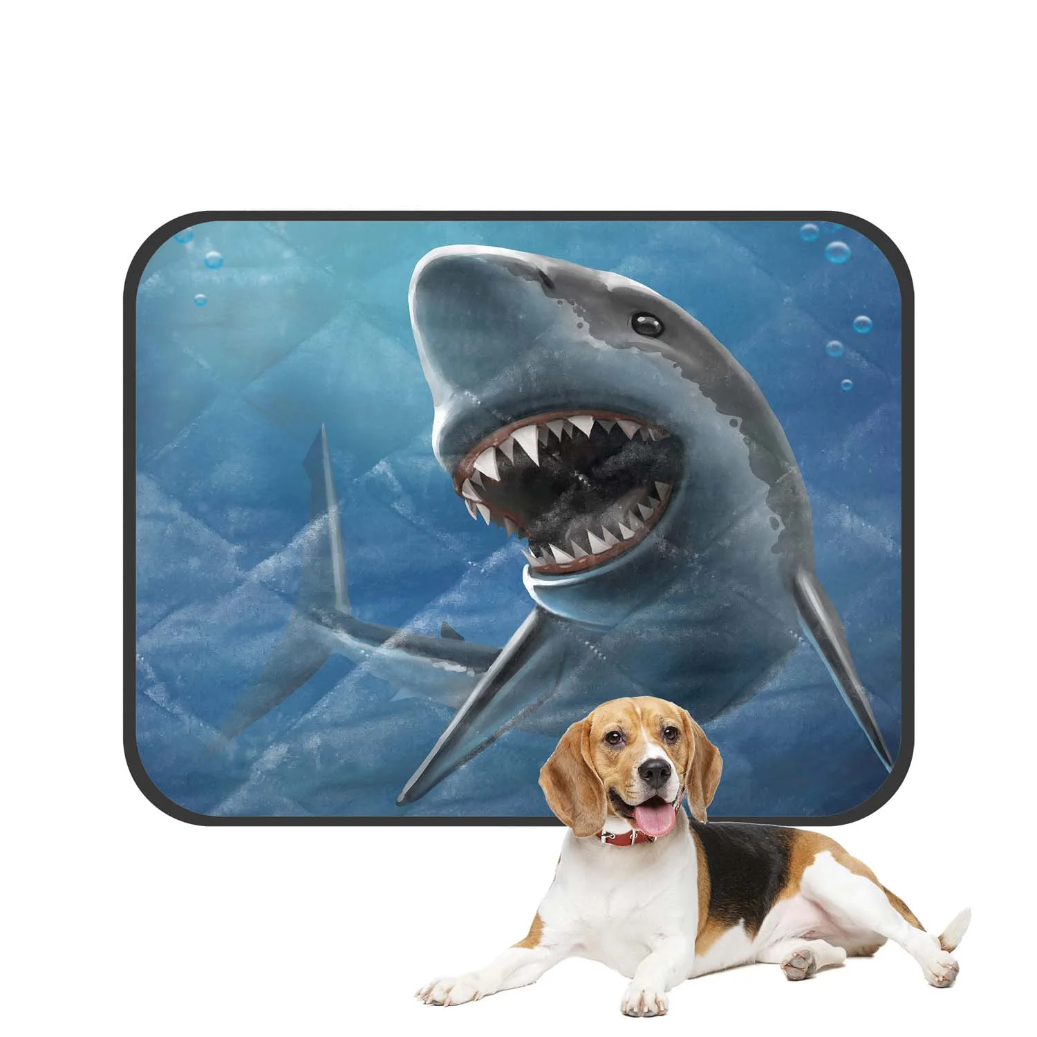 PKQWTM shark Pet Dog Cat Bed Pee Pads Mat Cushion Potty Dogs Blankets Crate Bed Kennel 25x30 inch
