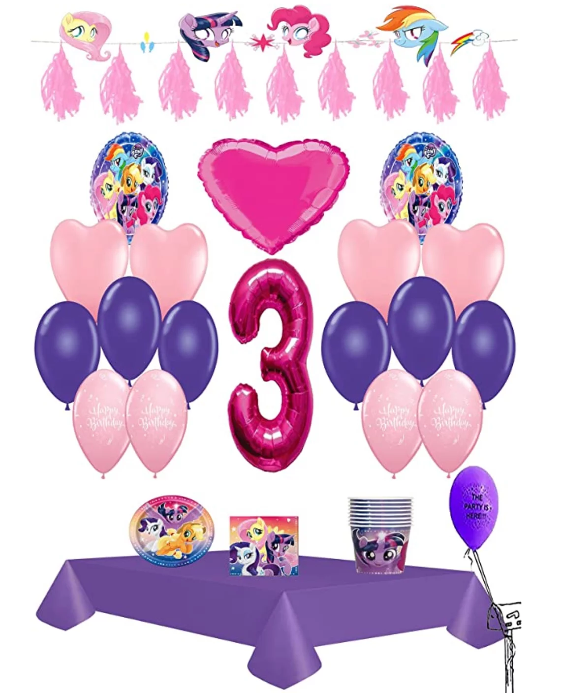 My Little Pony 3rd Birthday Ultimate Party Pack 61pc.