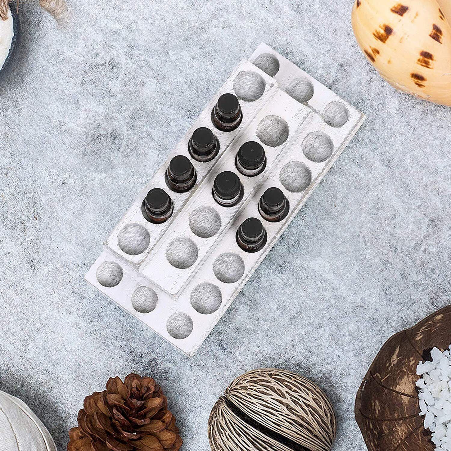 Essential Oils Storage Rack 3 Tiers Wooden Nail Polish Organizer Display Shelf