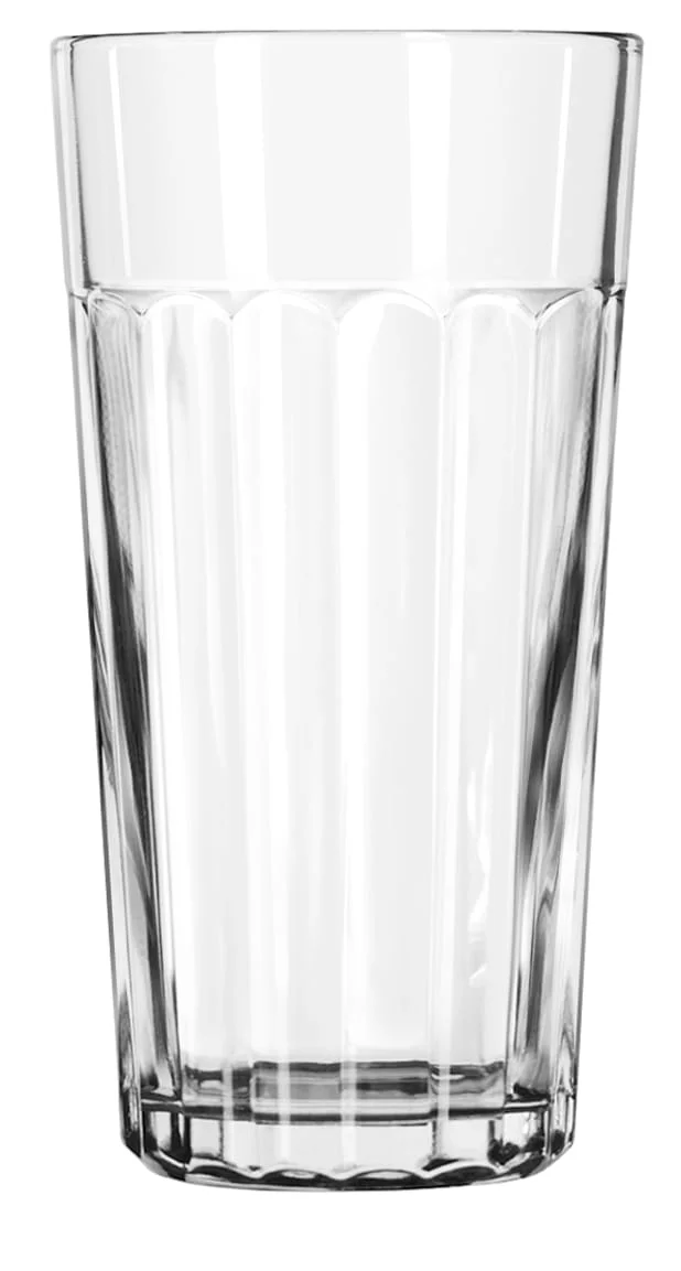 Libbey Paneled Tumblers, 24 oz, Clear, Jumbo Cooler Glass, Case of 12