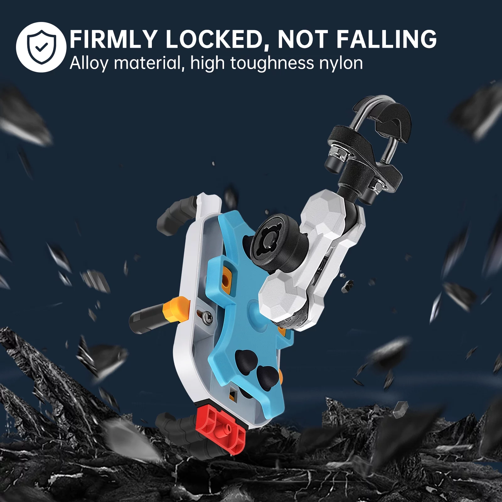 moobody Motorcycle Phone Mount Holder Waterproof Motorcycle Cell Phone Holder -theft 360° Rotation Motorbike Handlebar Mount for 3.5-6.5inch Phone