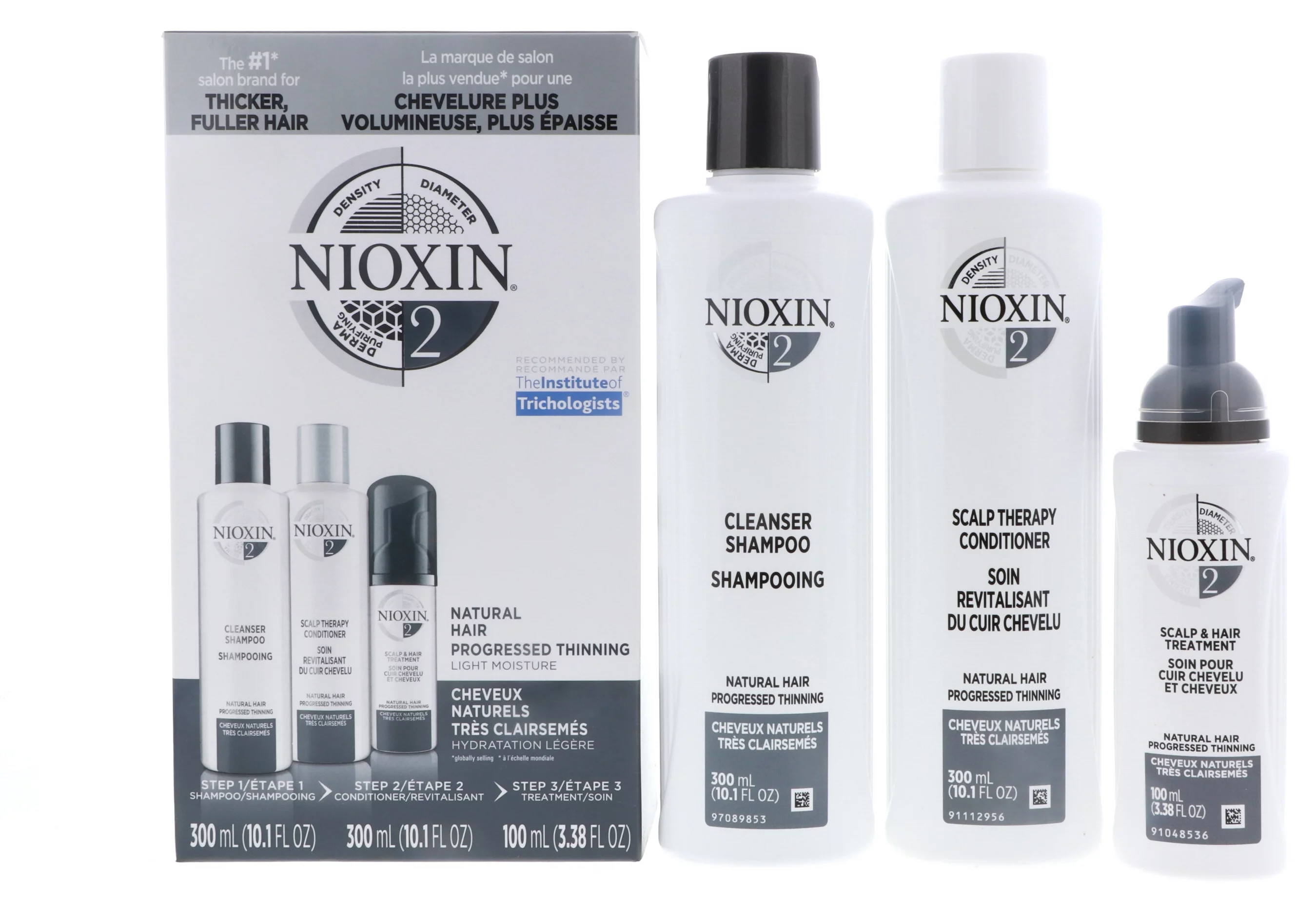 Nioxin System 2 Trio: Cleanser Shampoo 10.1 oz , Scalp Therapy Conditioner 10.1 oz , Scalp & Hair Treatment 3.38 oz