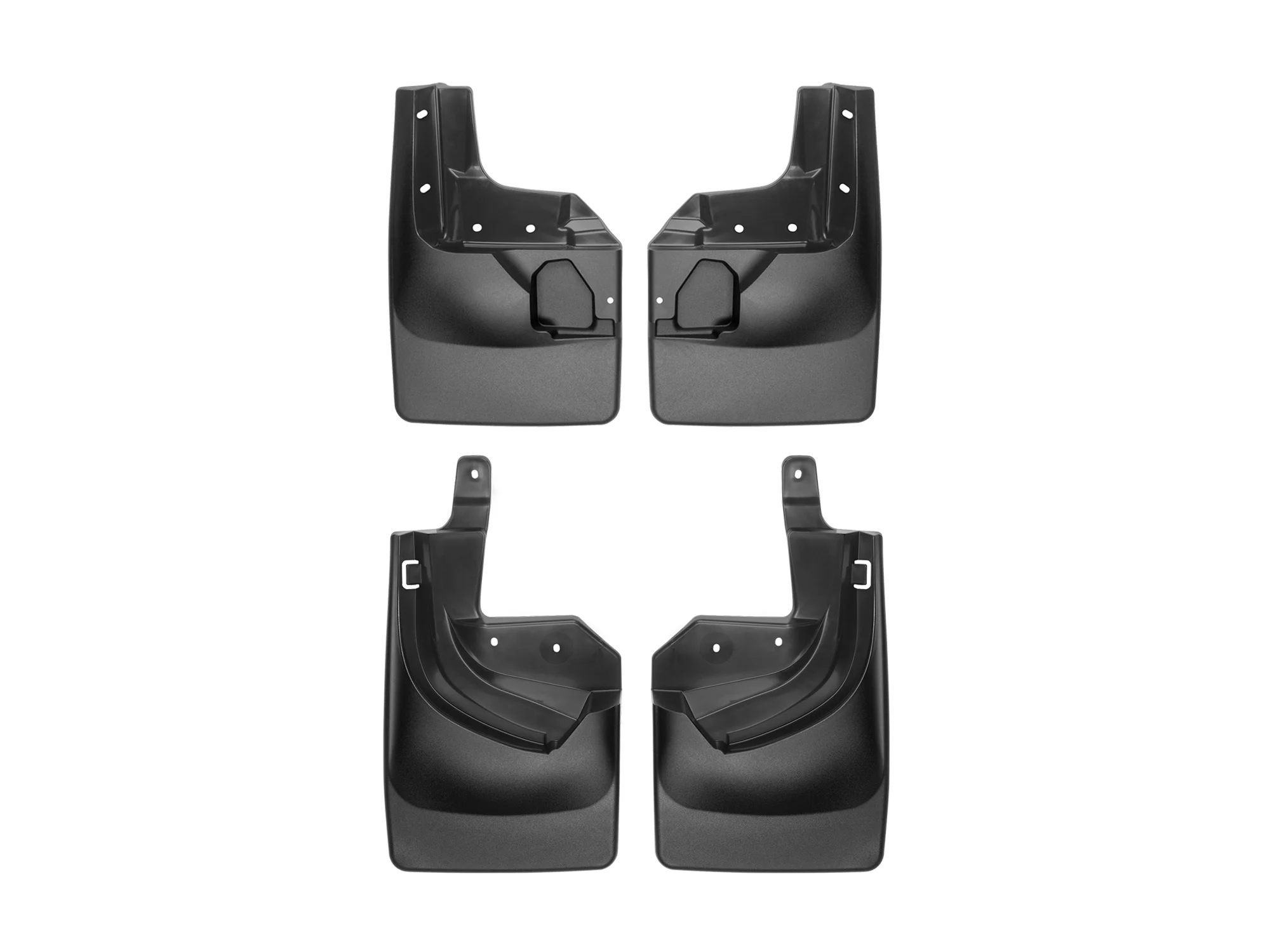 WeatherTech Custom No Drill Splash Guard MudFlaps compatible with Jeep Wrangler 2-Door, Wrangler 4-Door, Wrangler Unlimited 4-Door, Front & Rear Set - Black