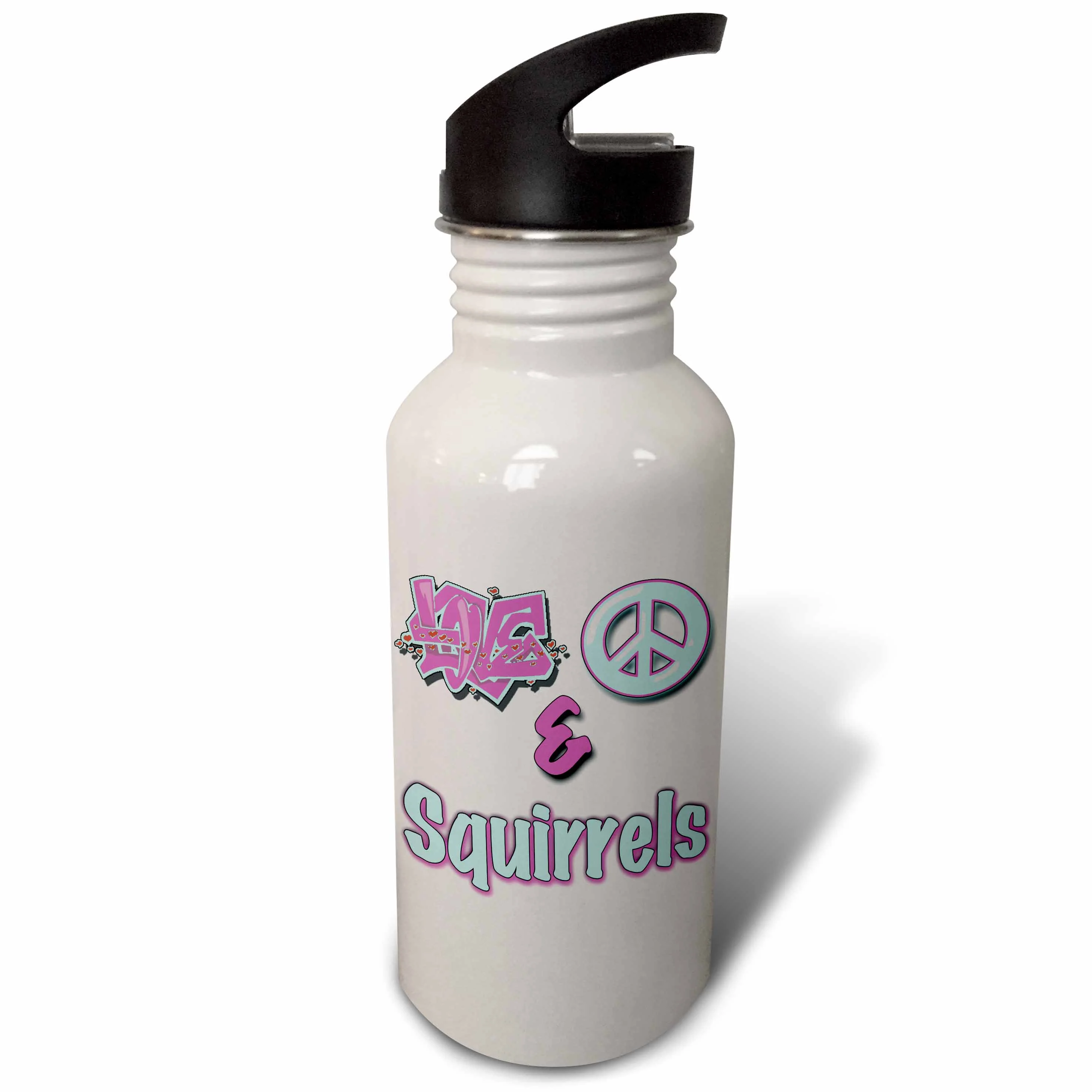 Love Peace And Squirrels In Blue And Purple 21 oz Sports Water Bottle wb-122973-1