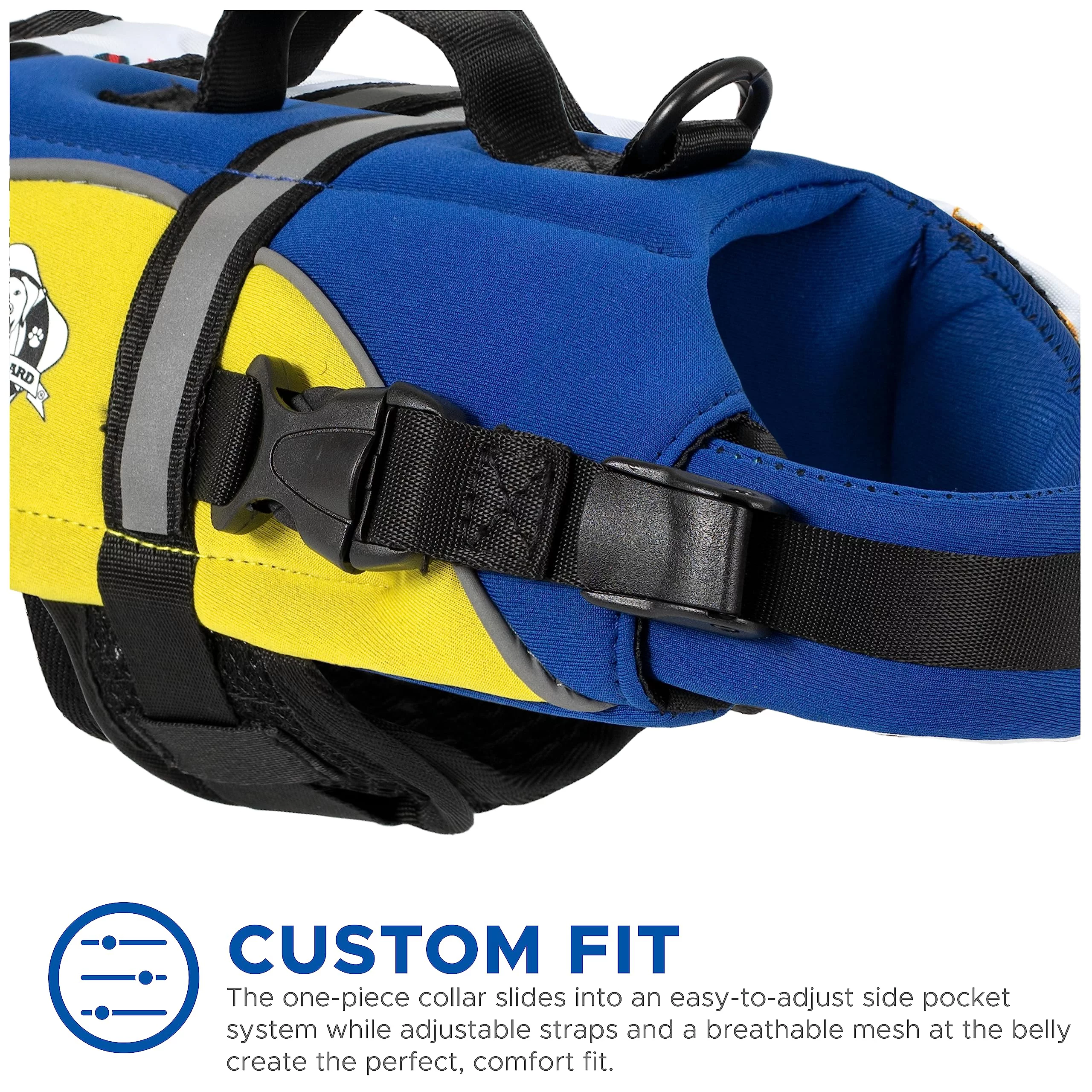 Paws Aboard PA-BY1100 Neoprene Doggy Life Jacket Extra Extra Small Blue- Yellow