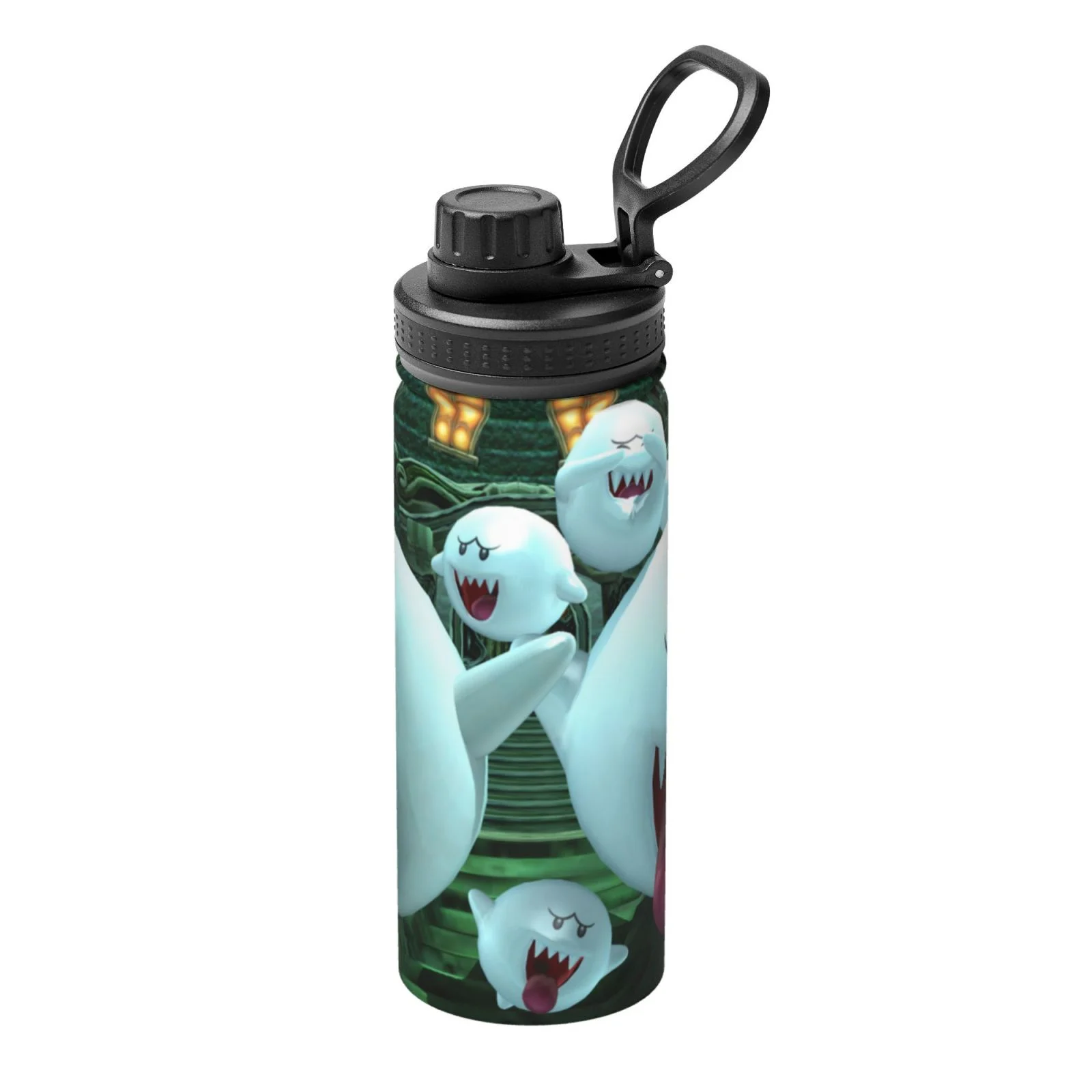 Boo Game Luigi's Mansion Unisex Sports Insulated Water Bottles Kettle Stainless Steel Portable Cup 18OZ For School Travel Gym Running