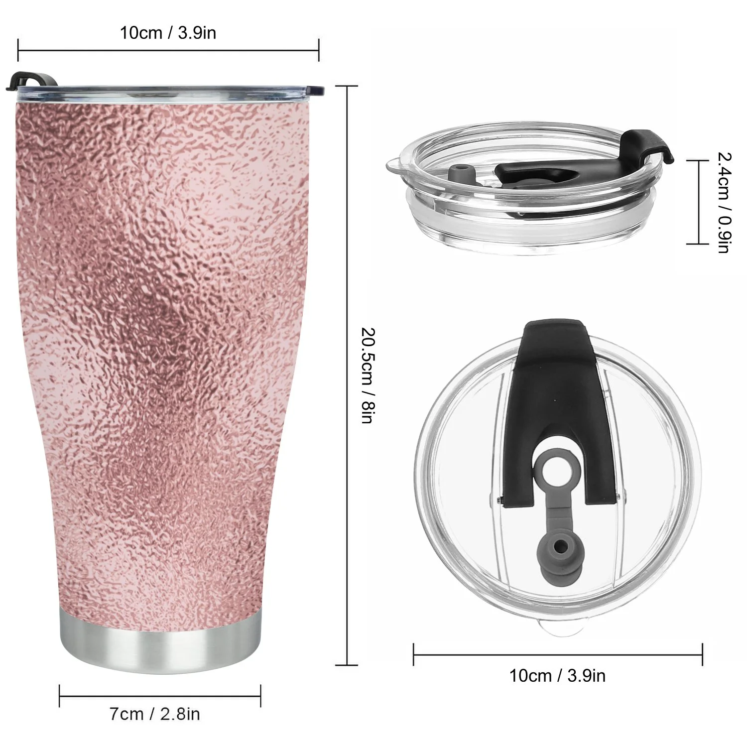 Hidove Stainless Steel Tumbler, Gold Pink Surface Backdrop 30oz Leak Proof & Stainless Steel Bottle for Hot & Cold Drinks - Coffee Travel Mug, Water Metal Canteen, Thermal Cup