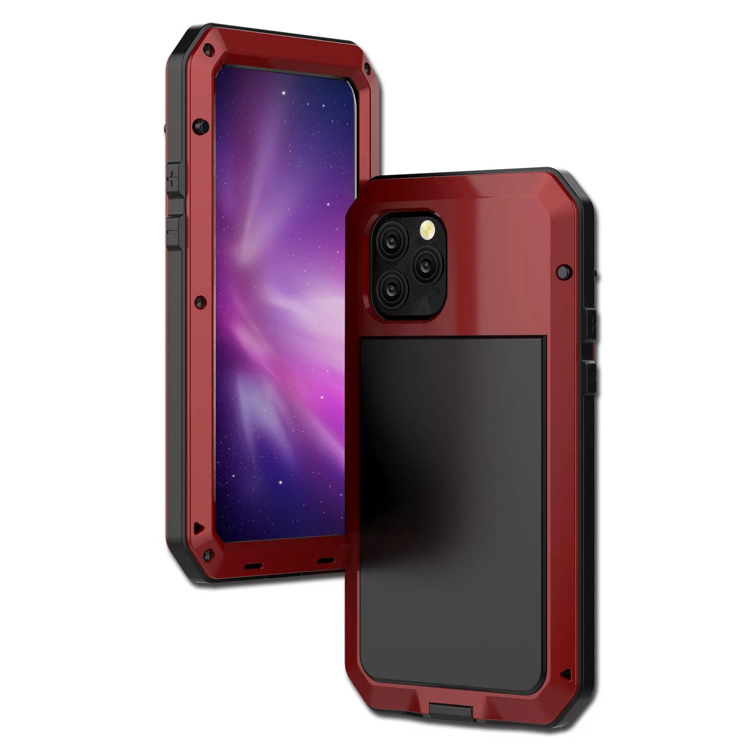 Gorilla Glass Aluminum Metal iPhone 11 Case (Red) Heavy Duty Military Grade Shockproof and Scratch Resistant Protection, Rugged Outdoor Travel