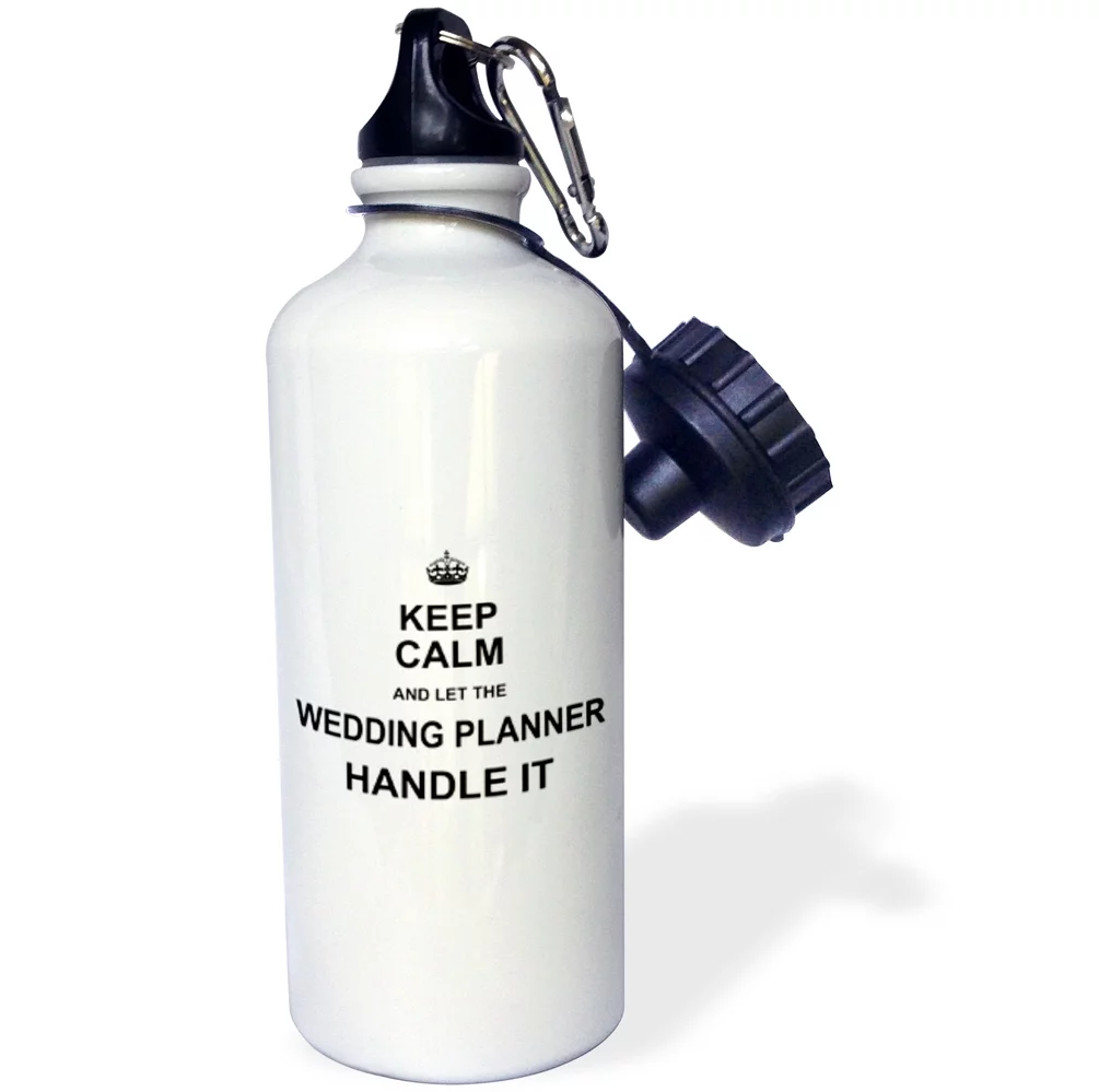 3dRose Keep Calm and Let the Wedding Planner Handle it. funny job pride gift - Water Bottle, 21-ounce